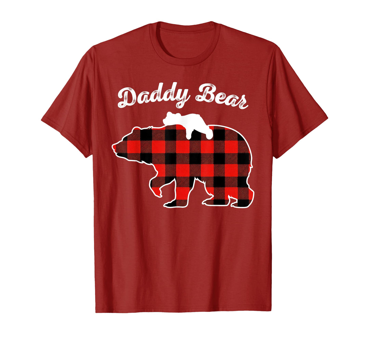 Daddy Bear Flannel Red Plaid Pajama Family Matching XMAS T-Shirt