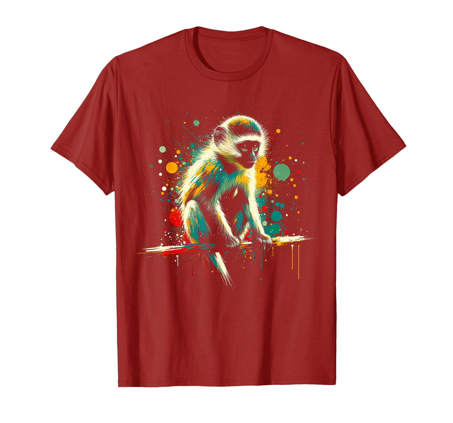 Vervet Monkey Minimalist and Vibrant Style Christmas T-Shirt
