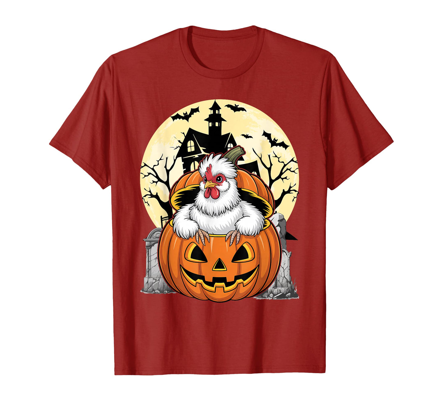 Silkie Chicken Happy Halloween Pumpkin Farm Animal Lover T-Shirt