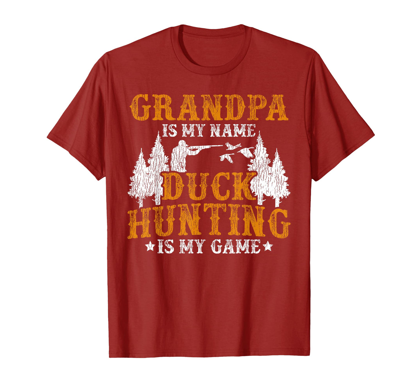 Duck Hunting Hunter Grandpa Vintage Grandpa Is My Name Duck T-Shirt
