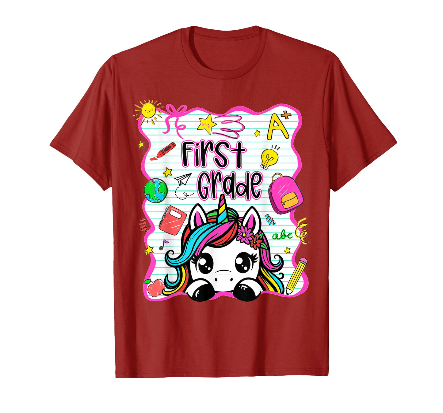 1st Grade Unicorn Back to School First Grade Team Girls Kids T-Shirt