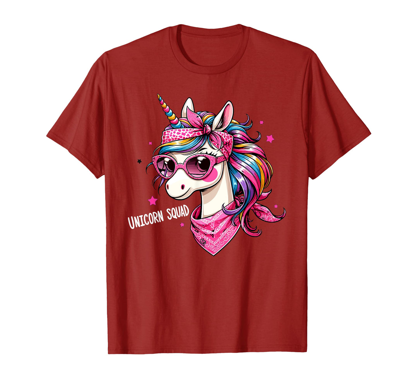 Unicorn Squad - Graceful Unicorn with leopard Bandana T-Shirt