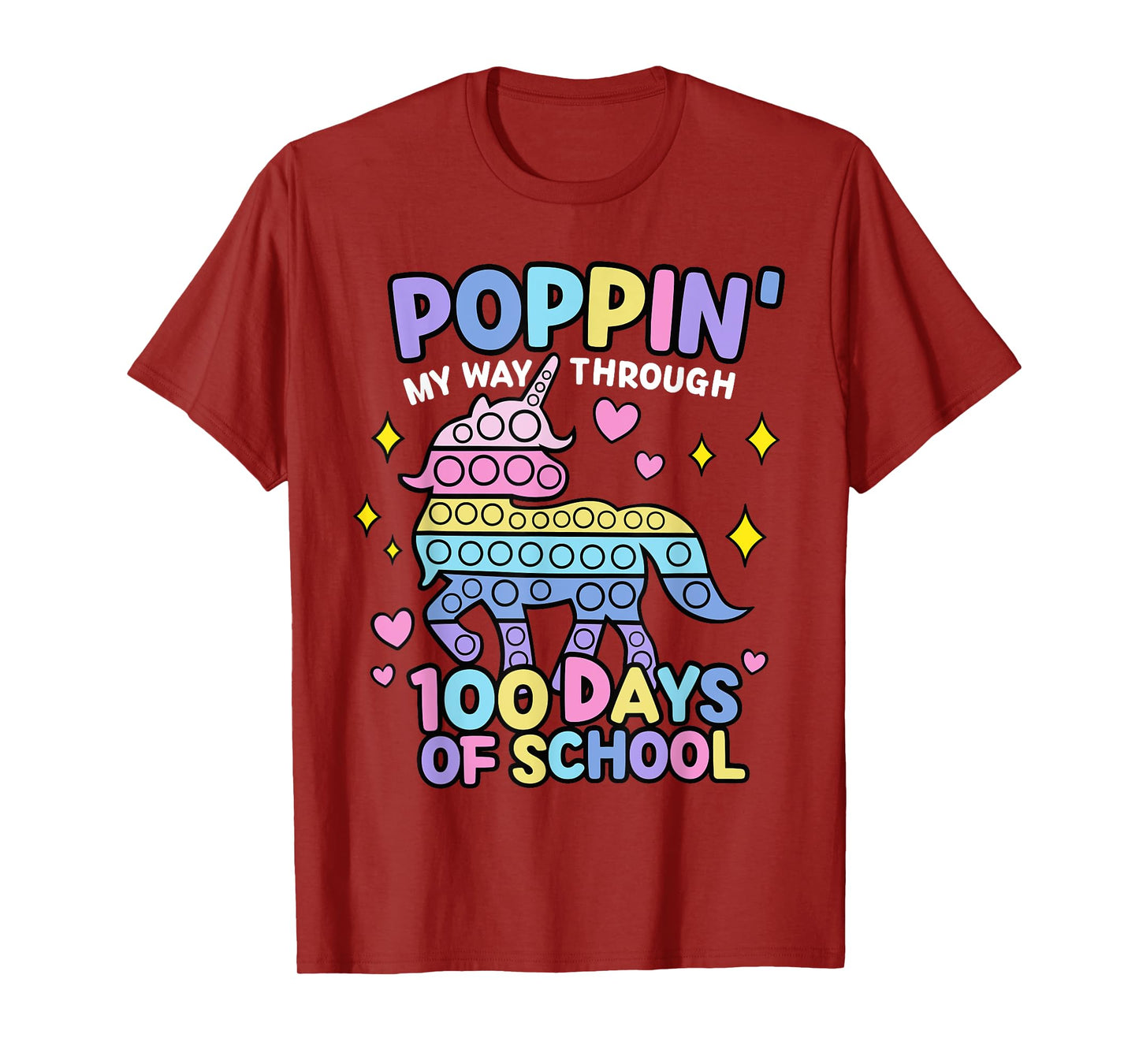 Poppin My Way Through 100 Days Of School Unicorn T-Shirt