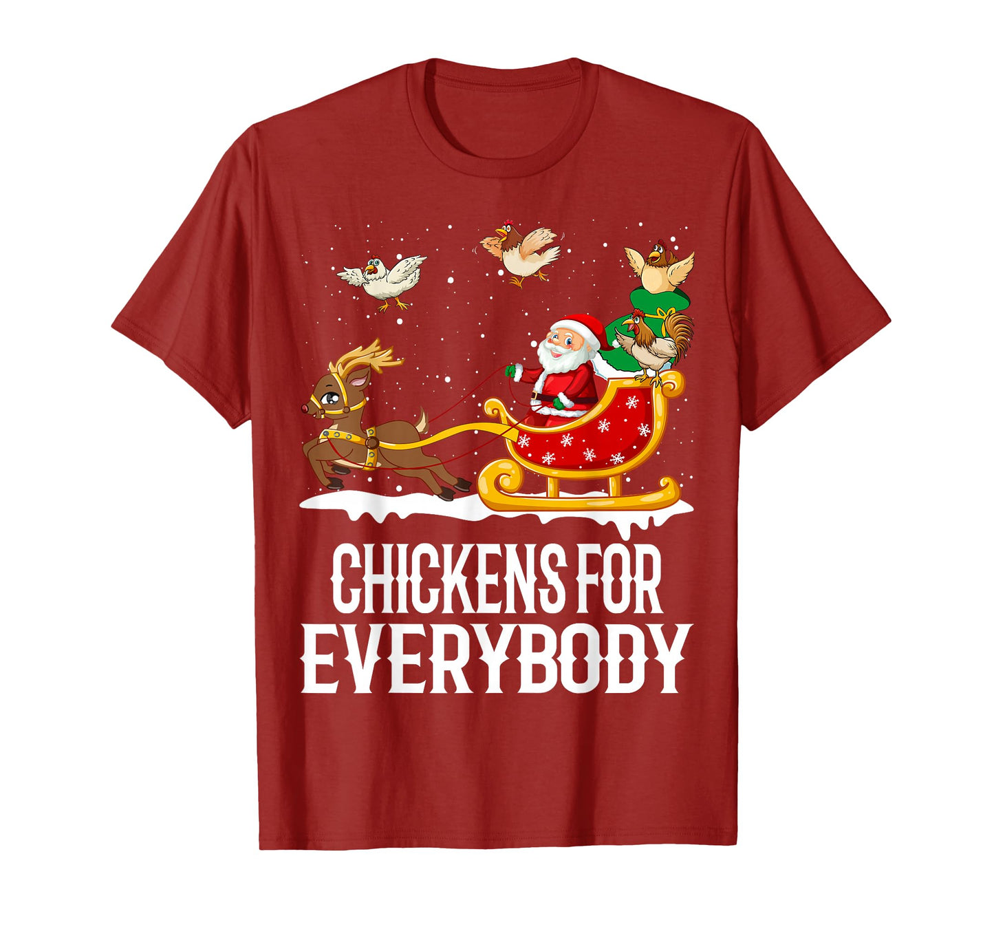 Chickens For Everybody Funny Christmas Chickens Women Santa T-Shirt