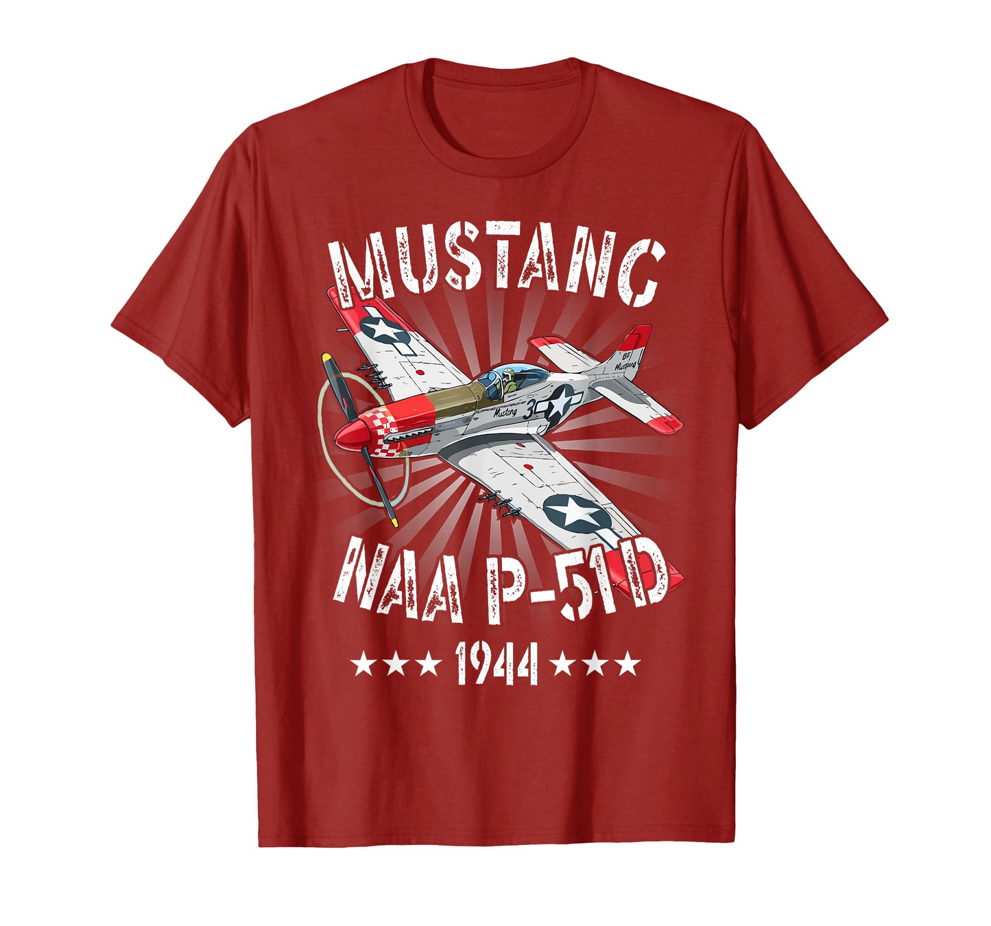 WW2 Planes Warbirds Fighter Aircraft Apparel P-51D Mustang Vintage North American P-51D Fighter Warbirds T-Shirt