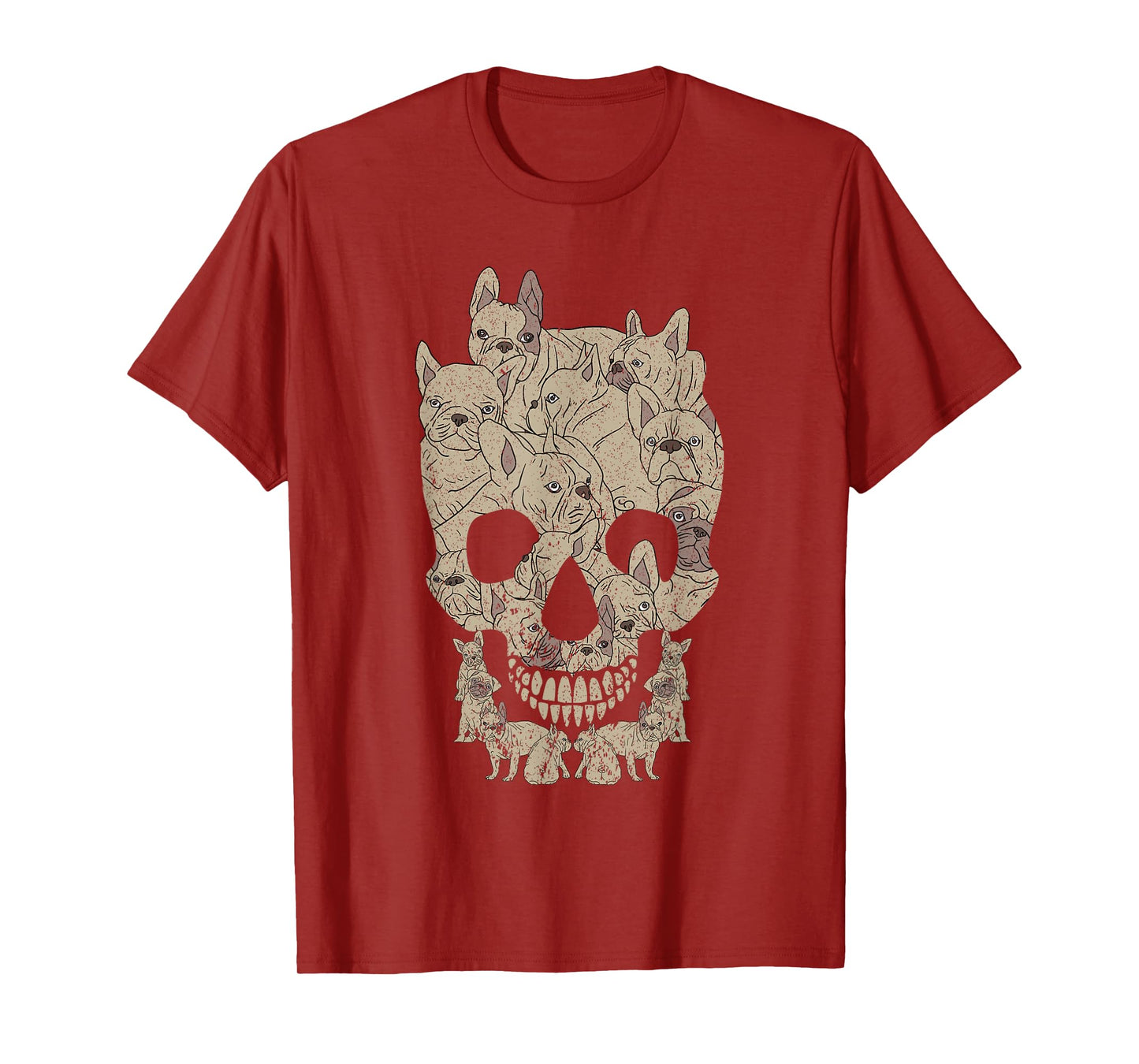 French Bulldog Skull Halloween Skeleton Frenchie Dog Men Women Kids T-Shirt