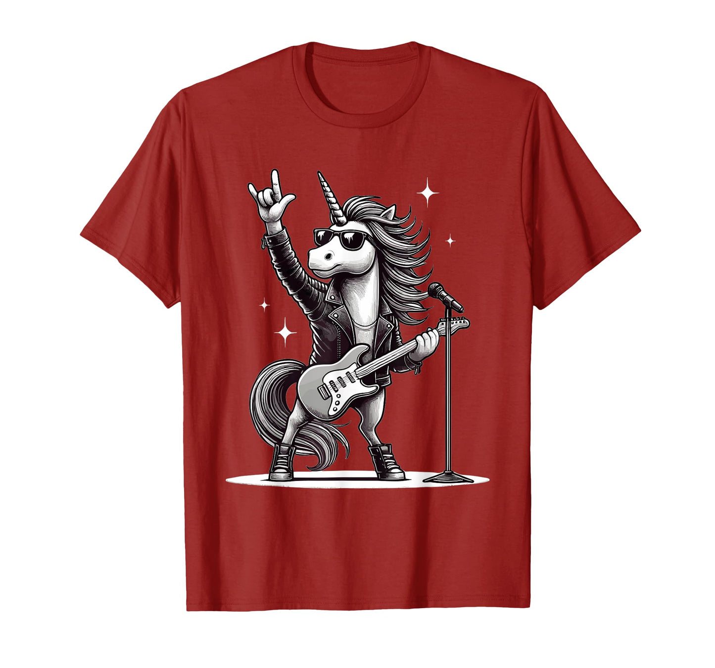 Rock Music & Heavy Metal, Rocker, Guitar, Unicorn, Rock Hand T-Shirt