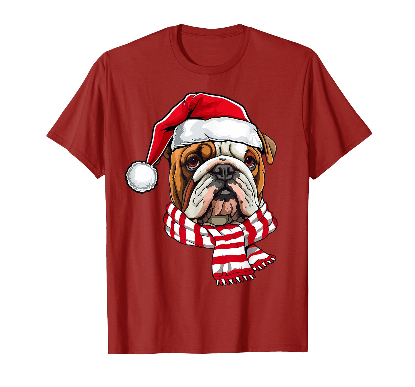 Santa English Bulldog Christmas Dog Lover Men Women Kids T-Shirt