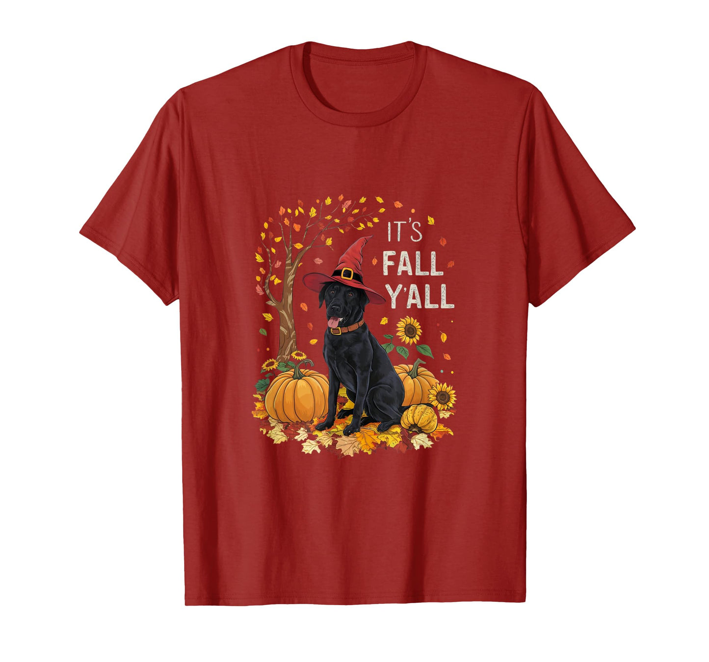 It's Fall Y'all Labrador Black Lab Halloween Thanksgiving T-Shirt