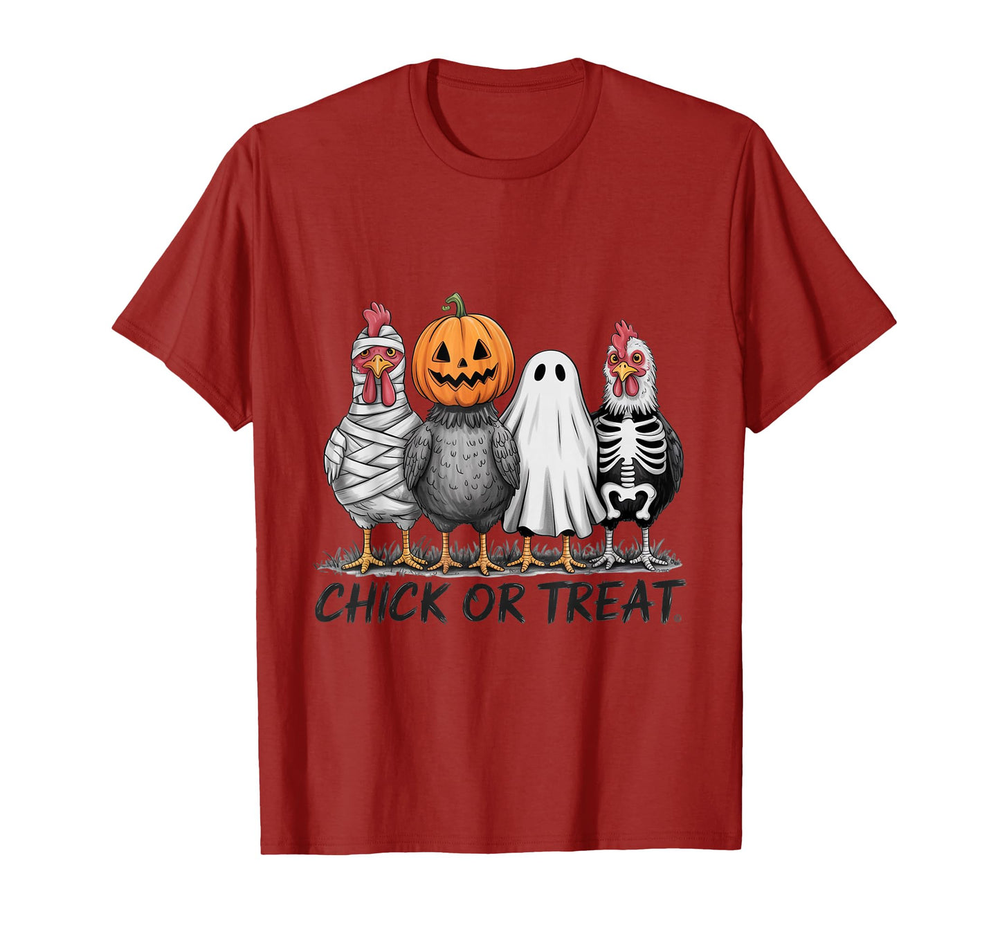 Chick Or Treat Halloween Witch Spooky Chicken Men Women Kid T-Shirt