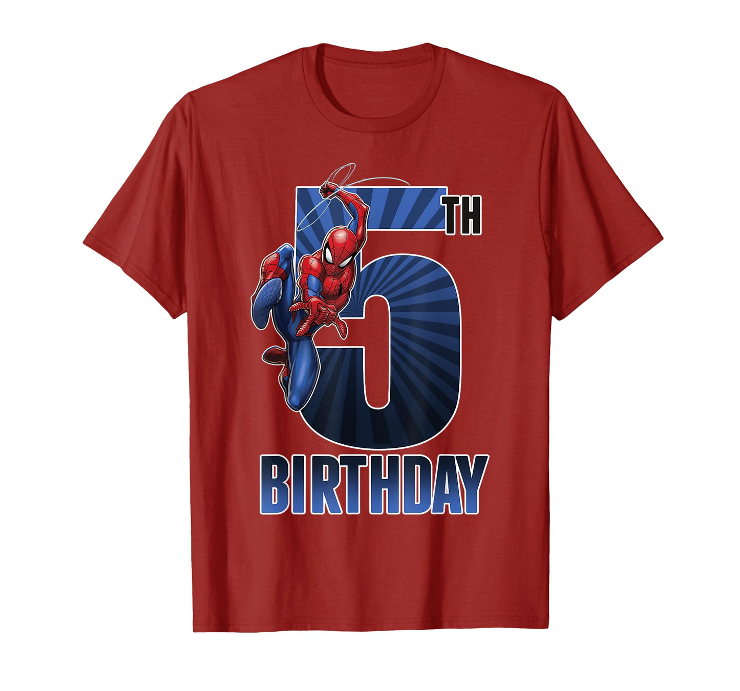 Marvel Spider-Man Swinging 5th Birthday Graphic T-Shirt