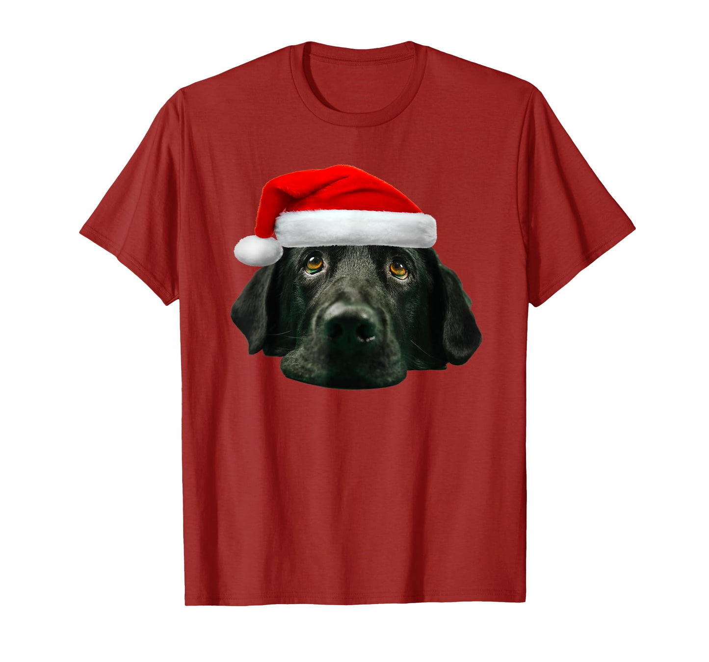 Black Lab Shirt Cute Santa Hat Image Funny Christmas Gift T-Shirt