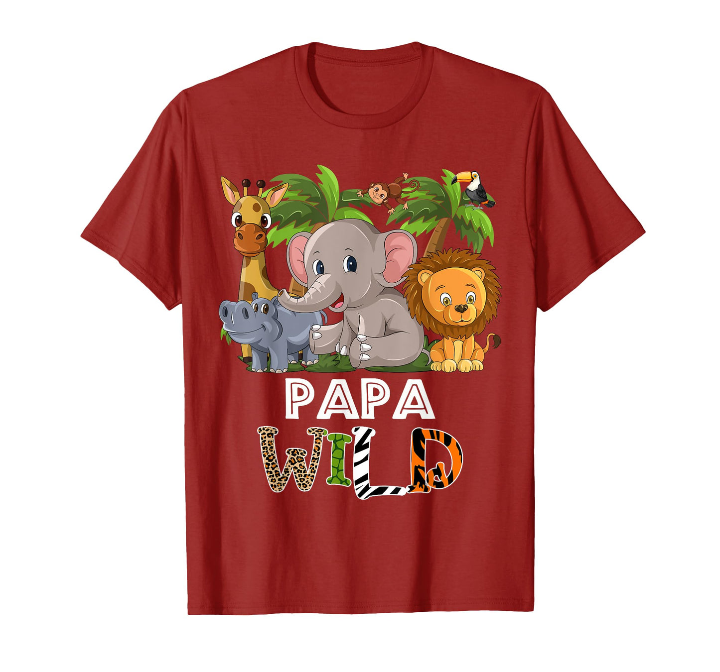 Papa Wild Zoo Theme Birthday Safari Jungle Matching Party T-Shirt