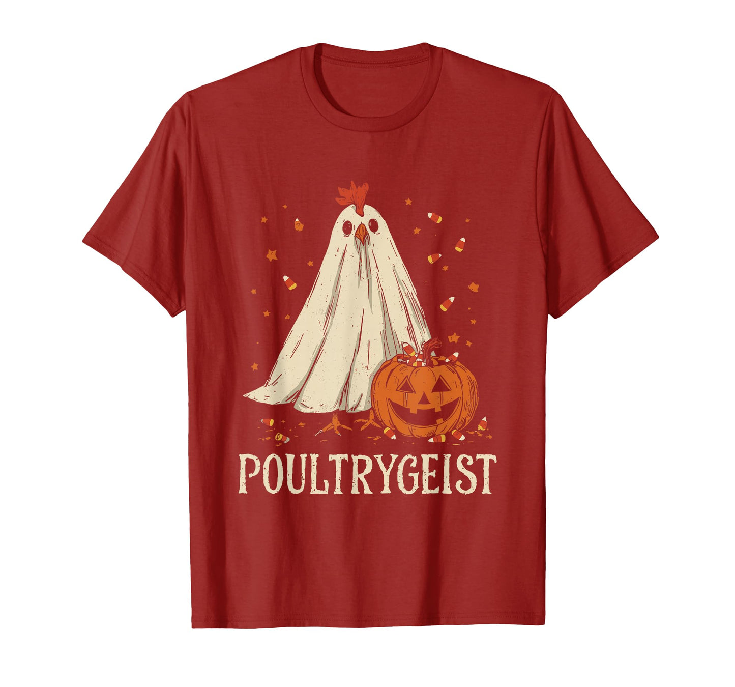Poultrygeist Funny Chicken Ghost Pumpkin Halloween Costume T-Shirt
