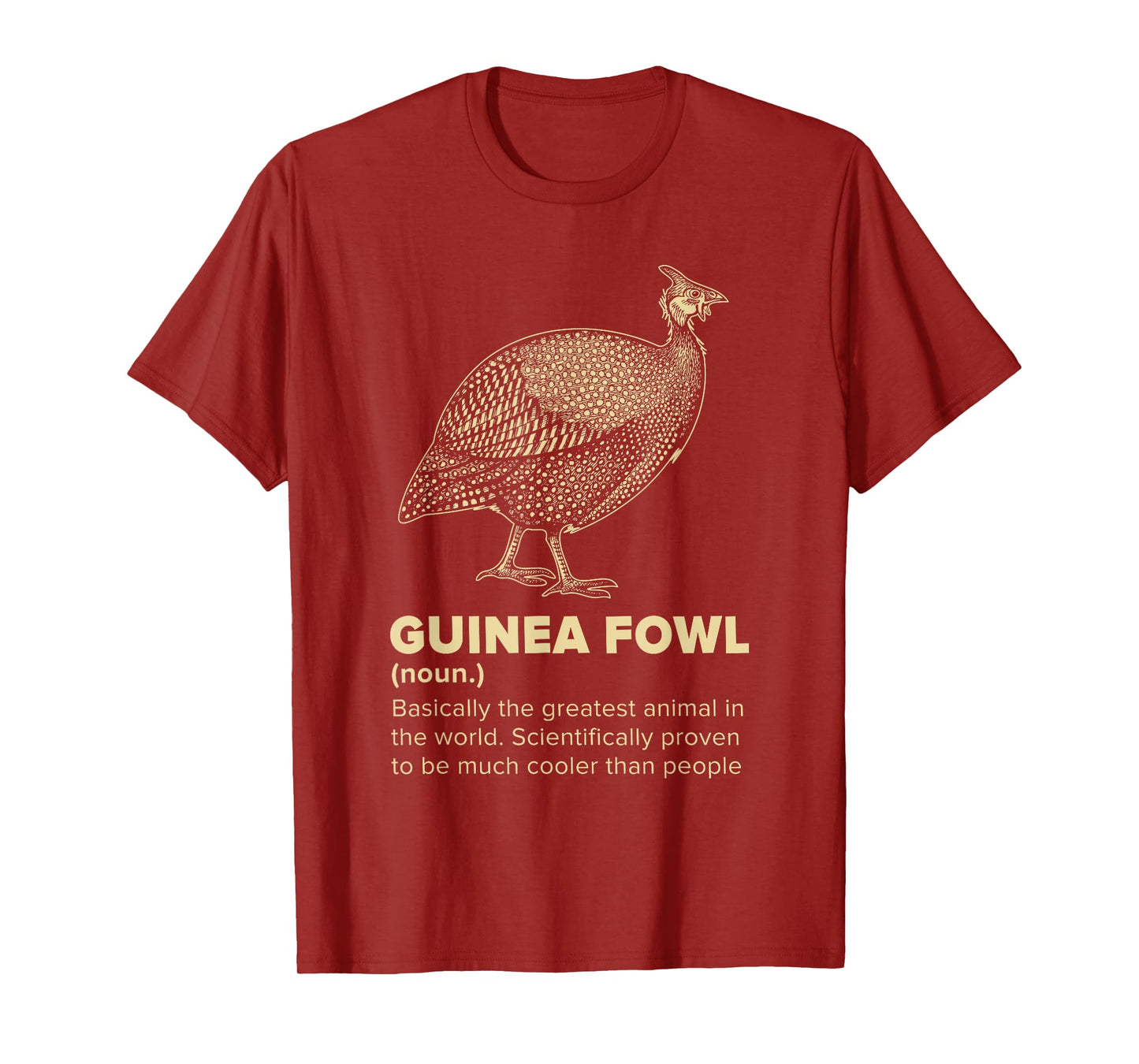 Guinea Fowl Funny Farm Bird Design Unisex-Kids Black Cotton T-Shirt Small