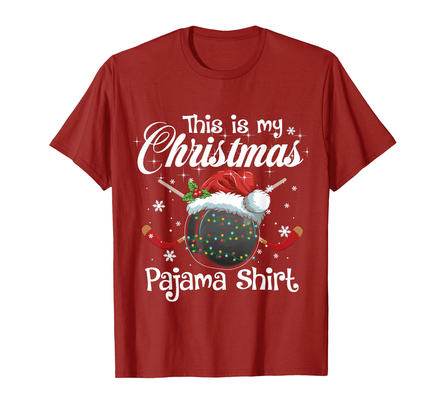 This Is My Christmas Pajama Xmas Hockey Family Matching T-Shirt
