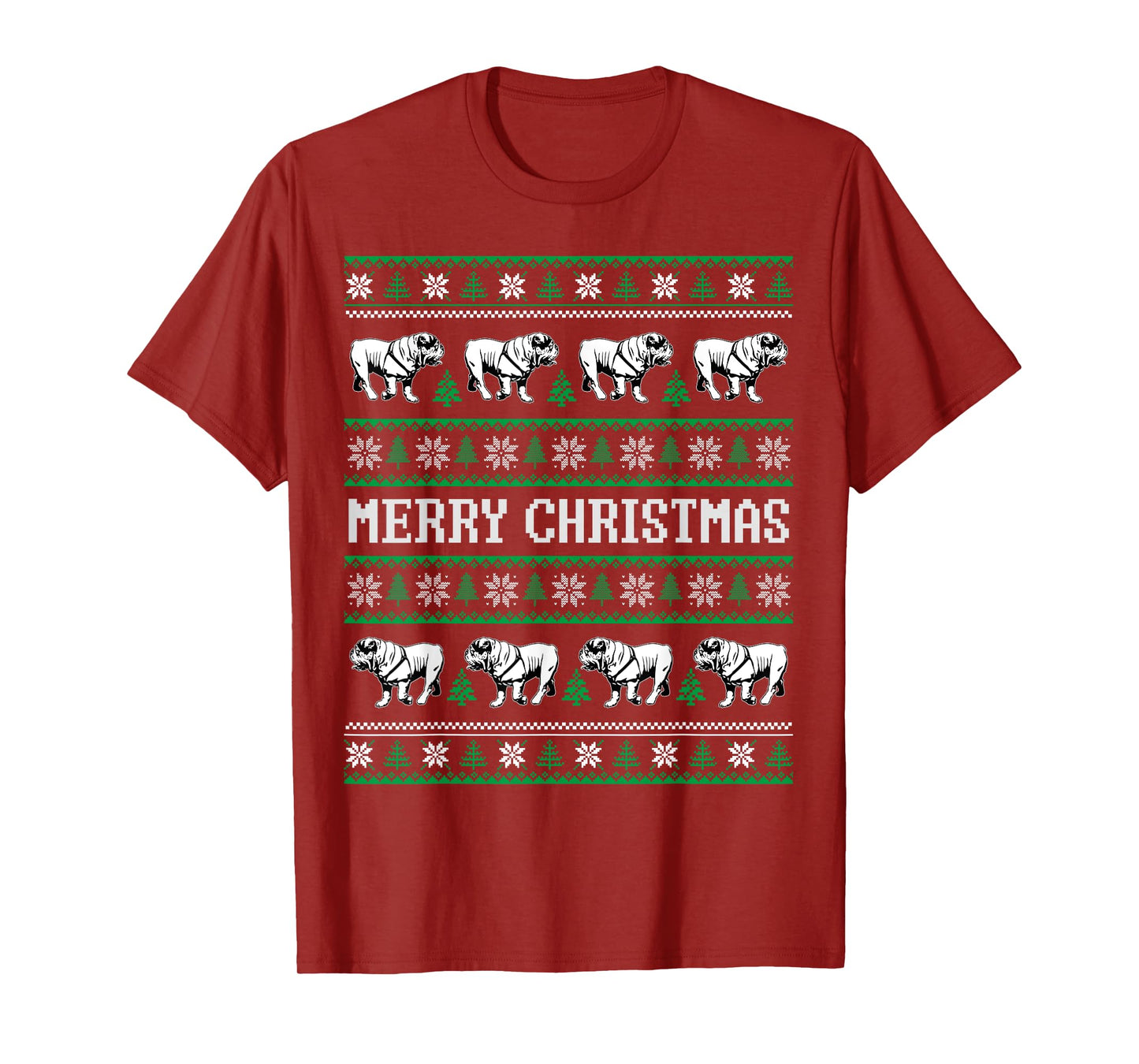 Ugly Sweater English Bulldog Dog Christmas Dog Lover Xmas Men Women Kids T-Shirt