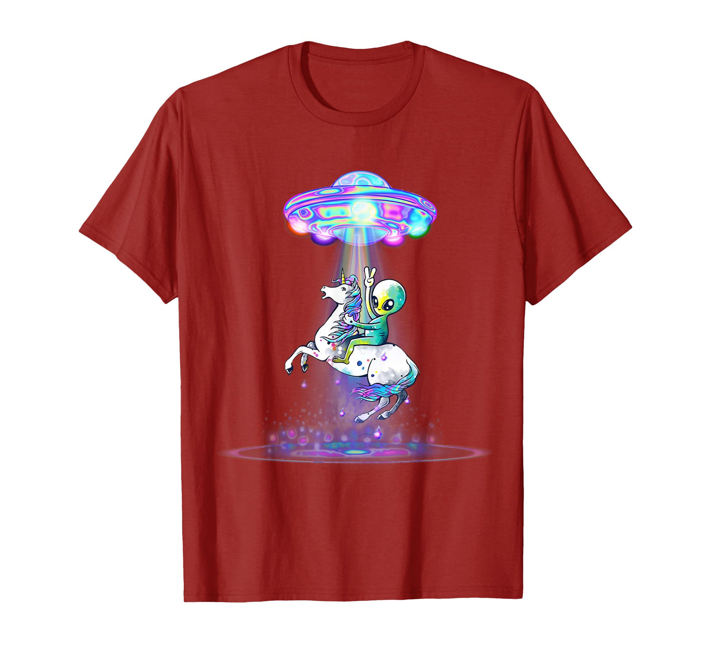 Funny UFO Alien Unicorn Galaxy T-Shirt