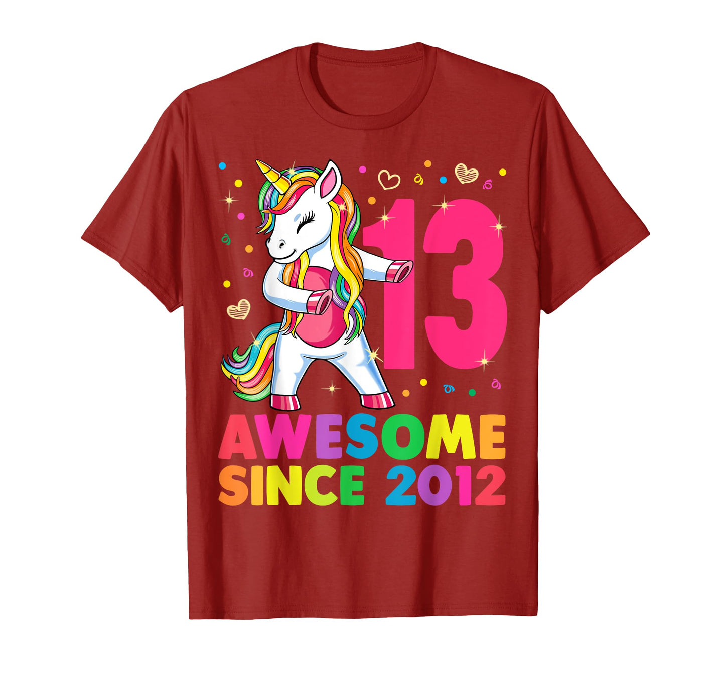13 Years Old Unicorn Flossing 13th Birthday Girl Gift Party T-Shirt