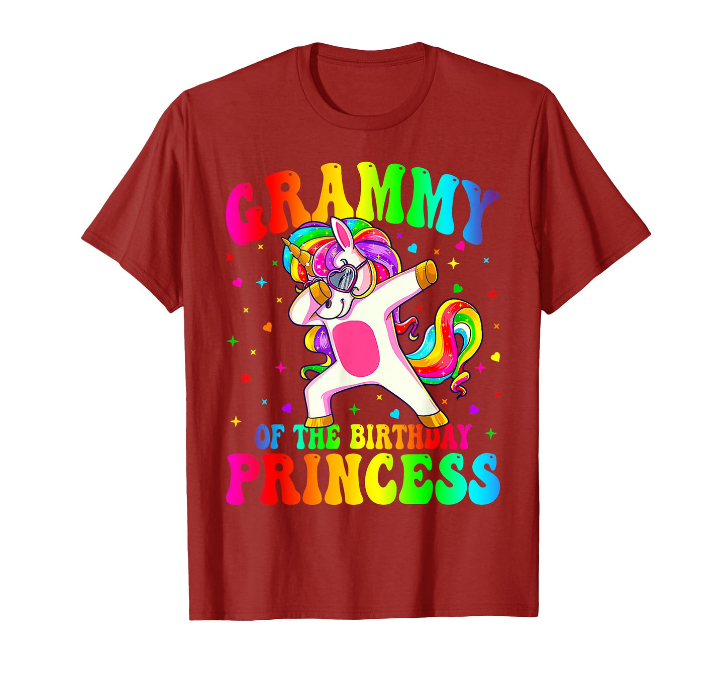 Grammy of the Birthday Princess Girl Dabbing Unicorn Mom T-Shirt