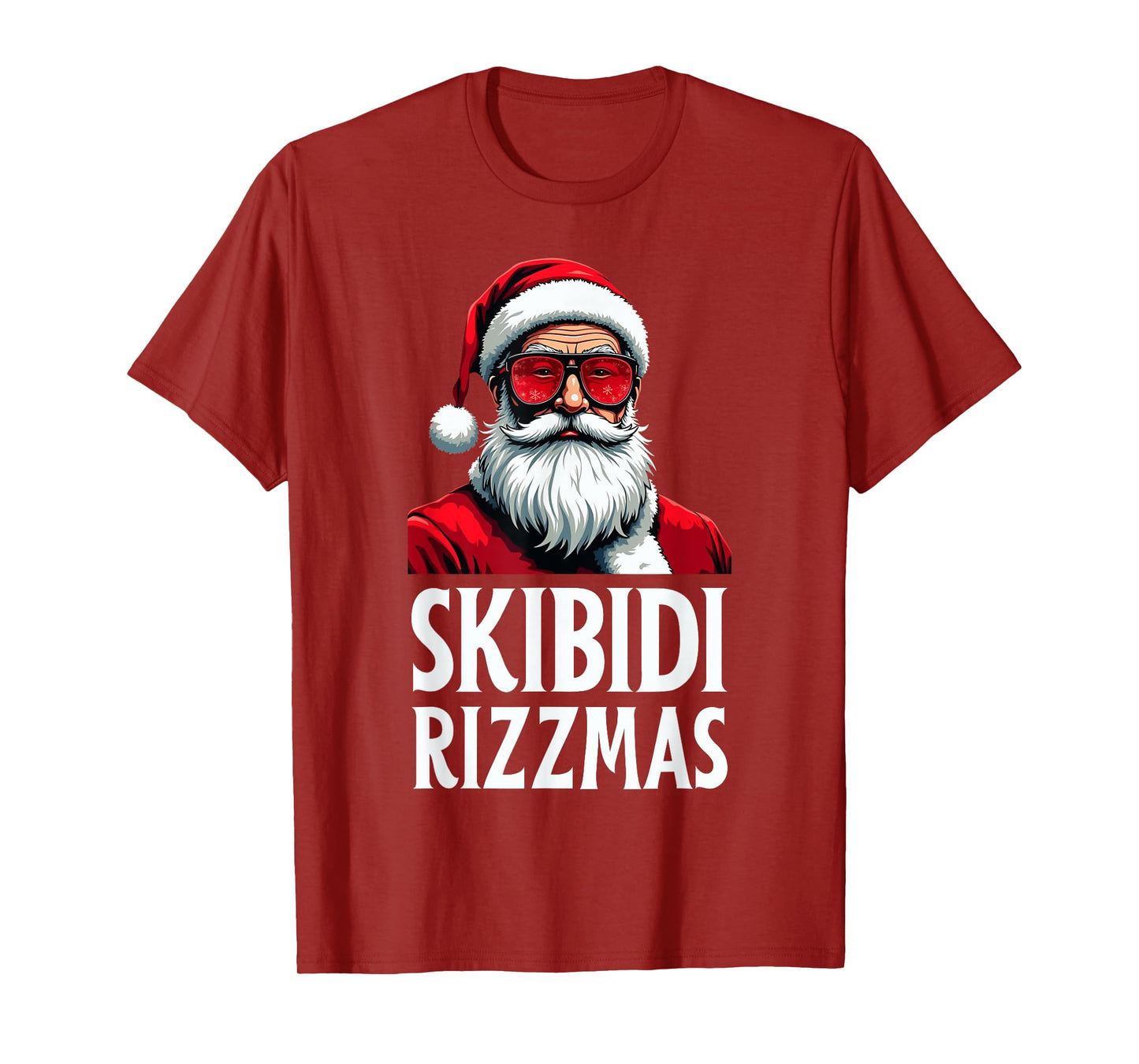 Skibidi Rizzmas Merry Christmas Santa Claus Funny Xmas Kids T-Shirt