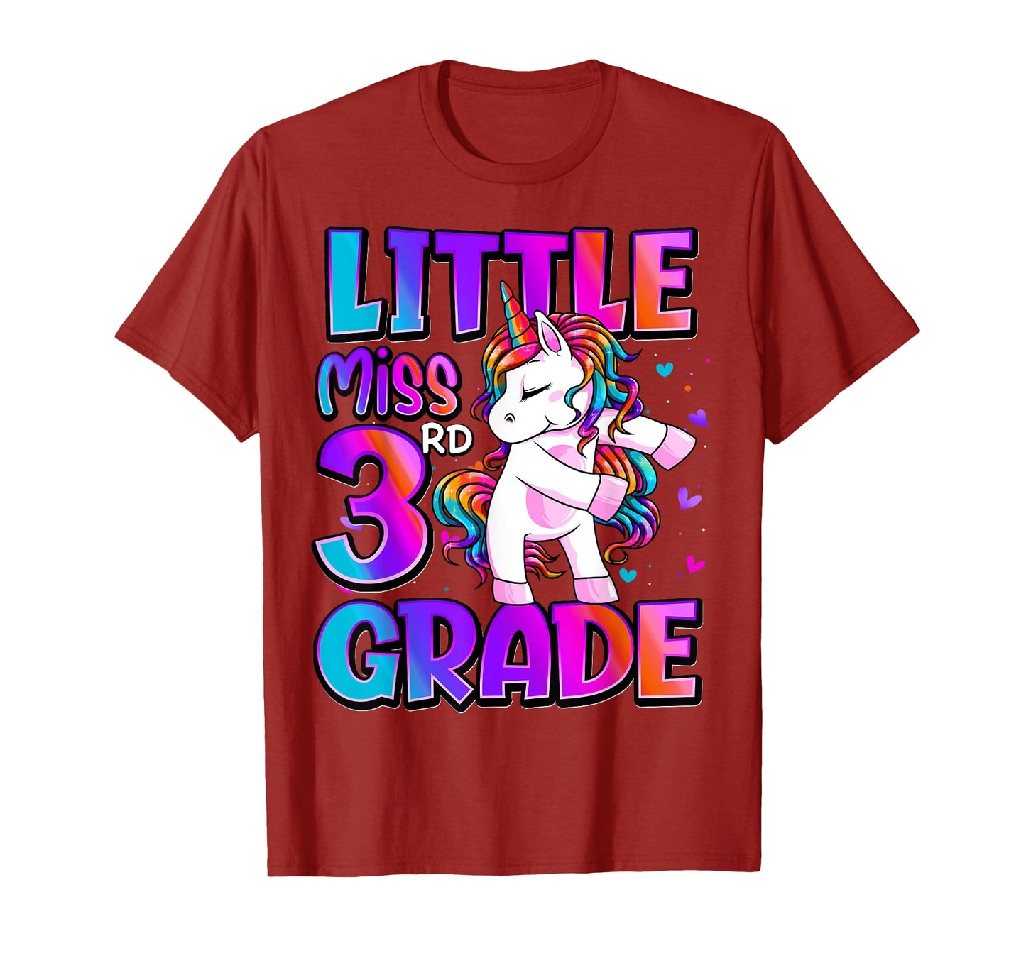 Little Miss 3rd Grade Unicorn Back To School 3rd Grade Girls T-Shirt