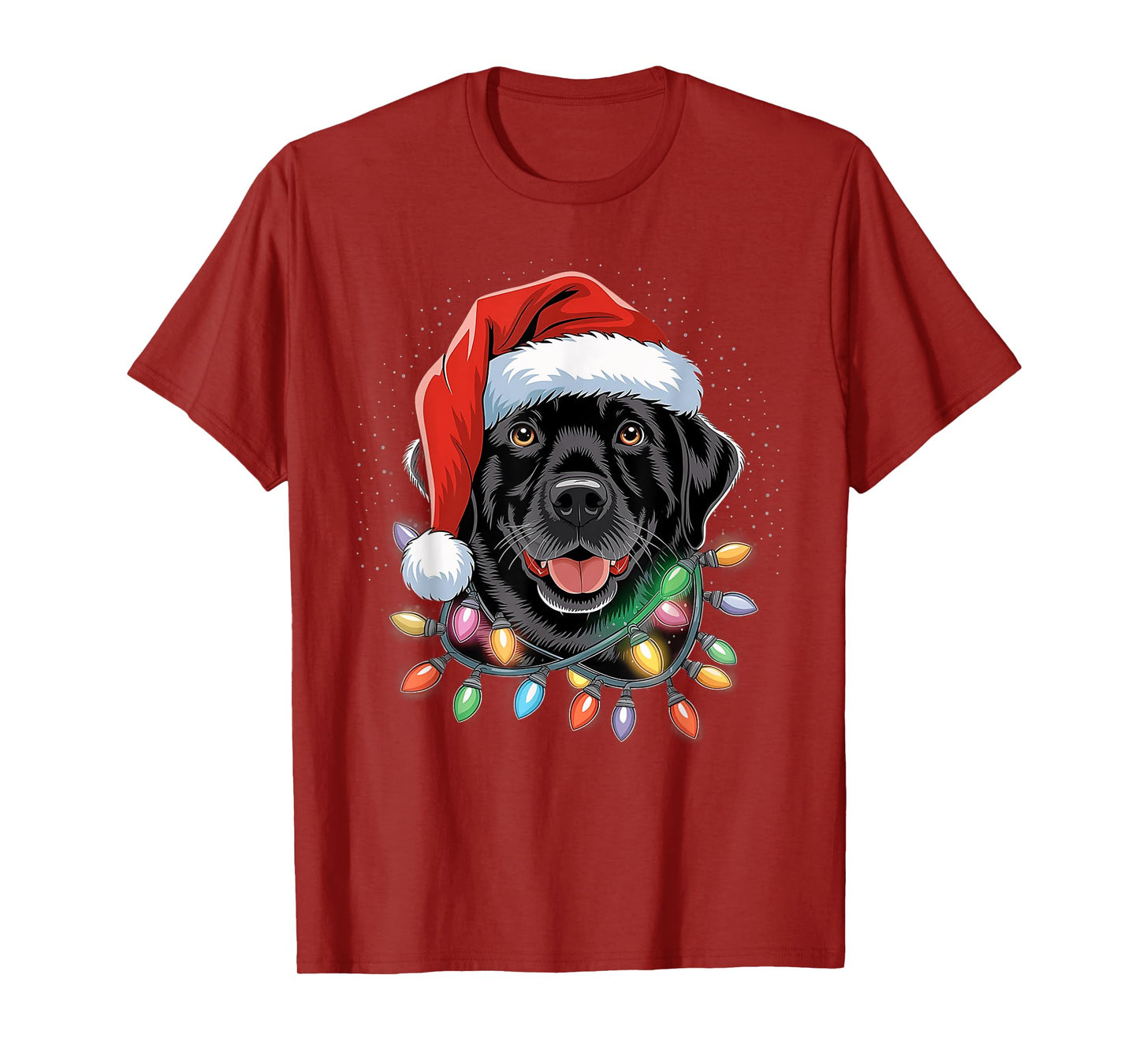 Black Lab Labrador Christmas Tree Light Pajama Dog Xmas T-Shirt for Men Women Kids