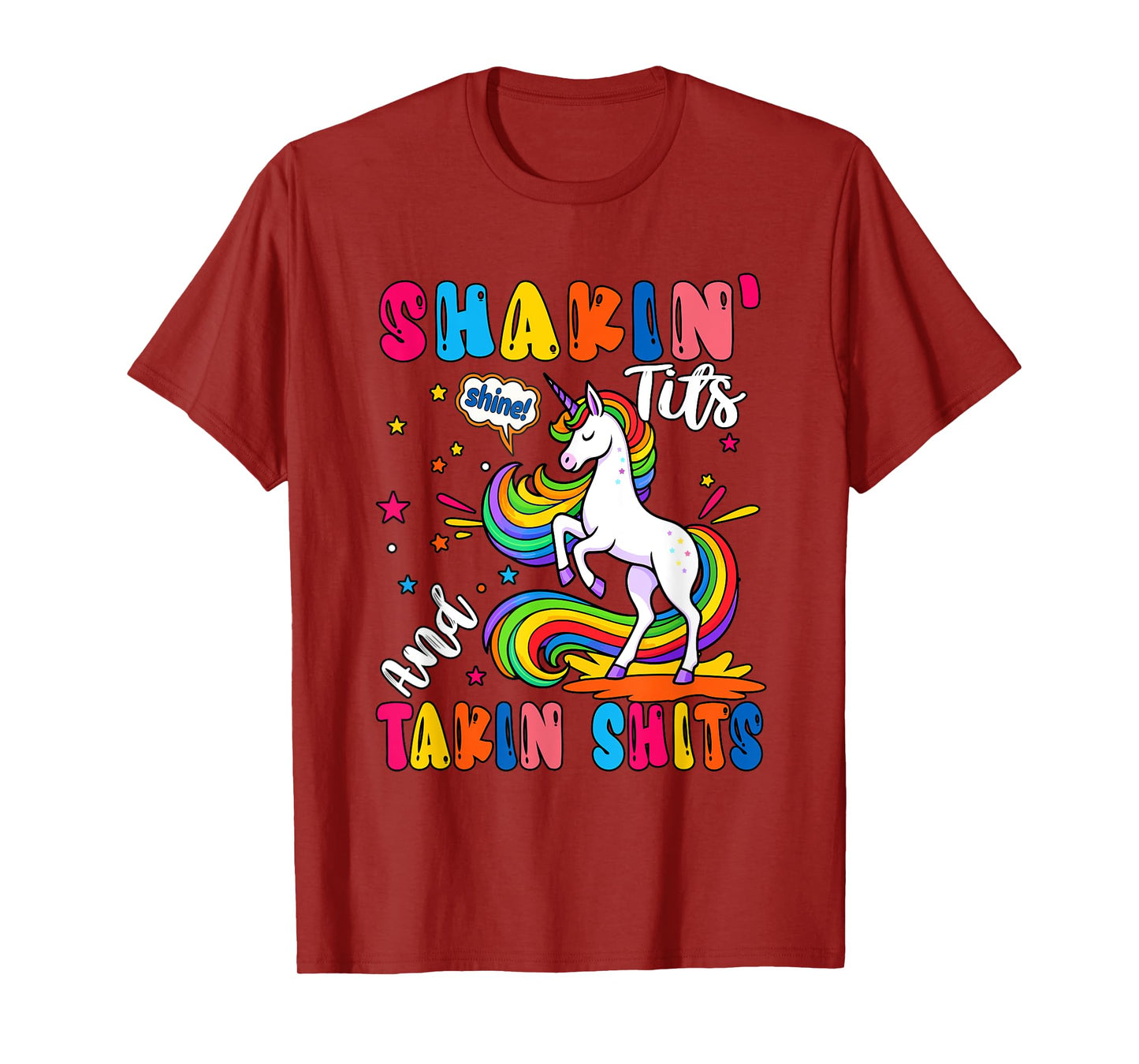 Shakin' Tits and Takin Sarcastic Unicorn Lover Costume Adult T-Shirt