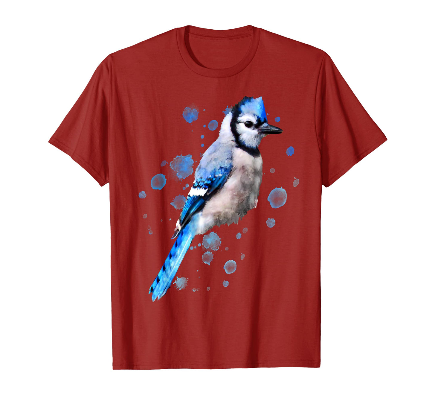 Watercolor blue jay bird artistic animal artsy painting T-Shirt