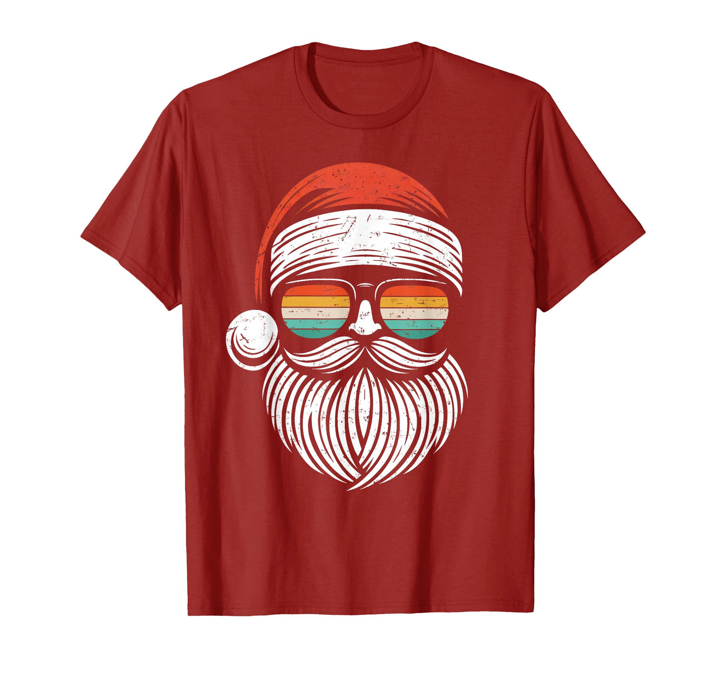 Christmas Santa Face Retro Sunglasses Xmas Men Women Kids T-Shirt