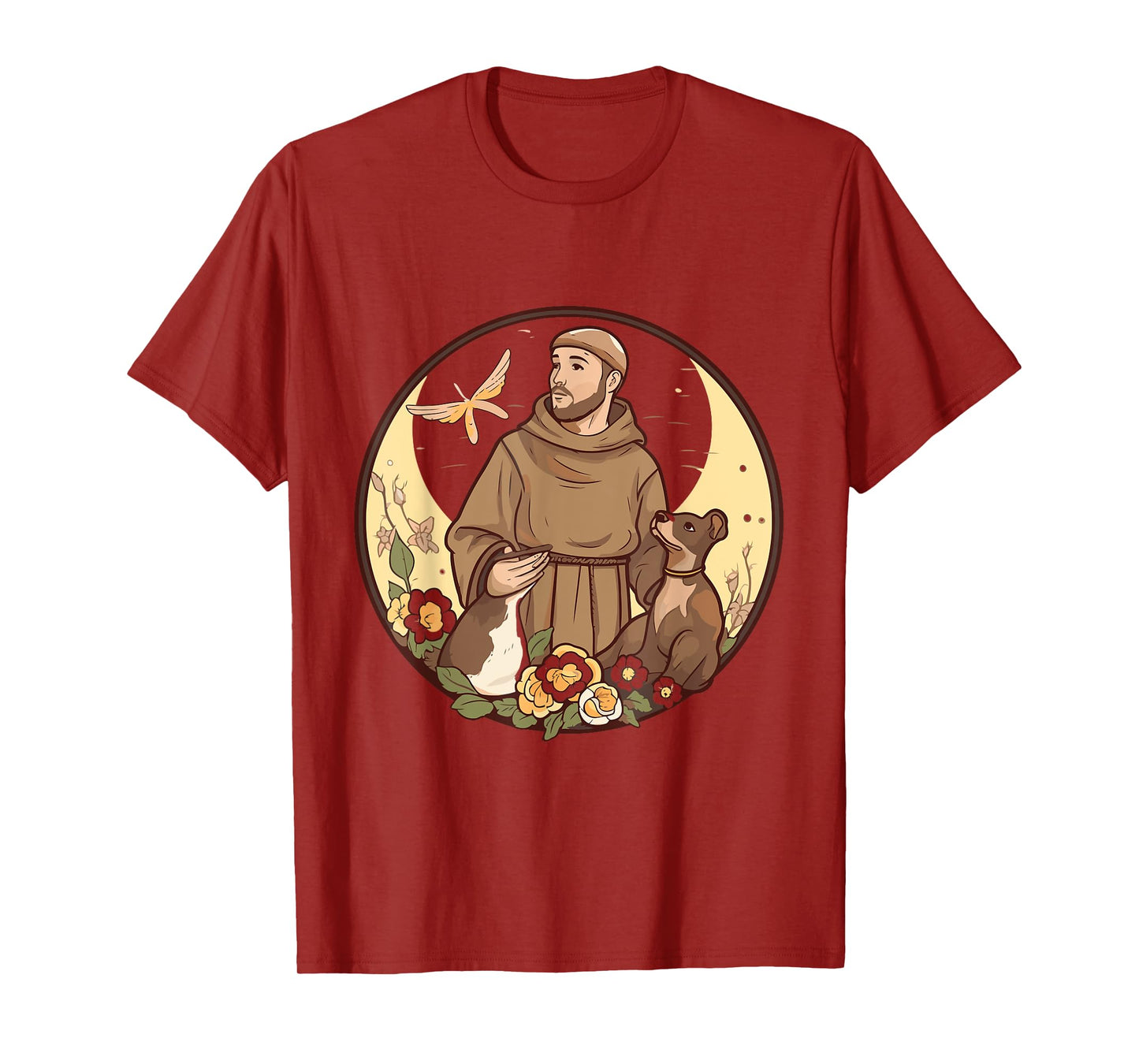 St Francis of Assisi Art Patron Saint of Animals Catholic T-Shirt