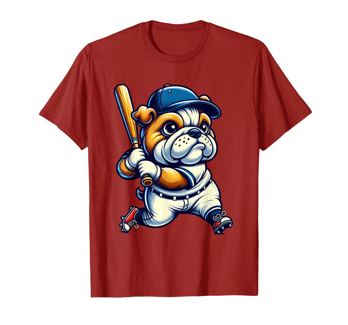 English Bulldog Baseball Player Dog Lover Men Women Kids T-Shirt