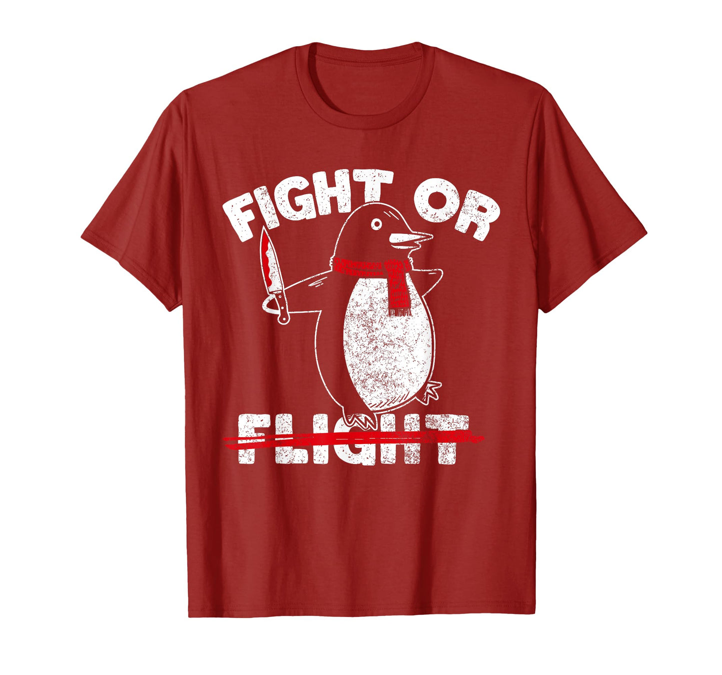 Fight or Flight Funny Killer Penguin Funny Flying Joke T-Shirt