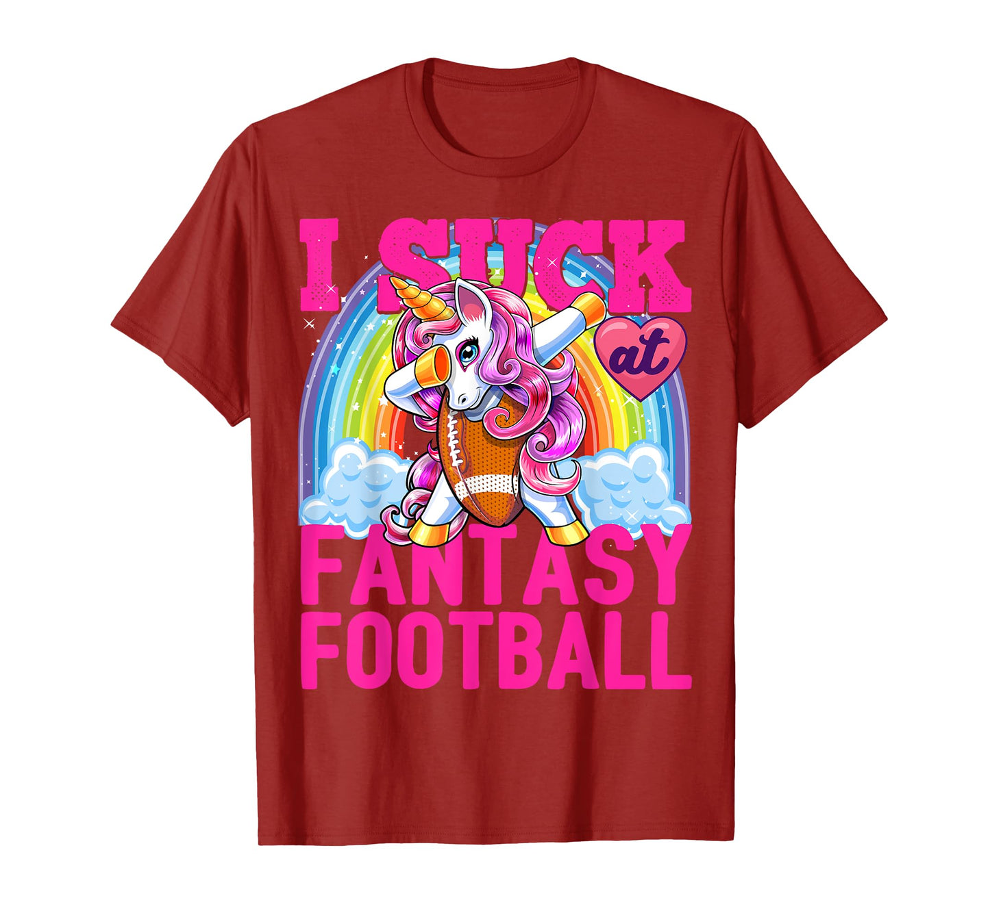 I Suck at Fantasy Football Dabbing Unicorn Loser Men Gift T-Shirt