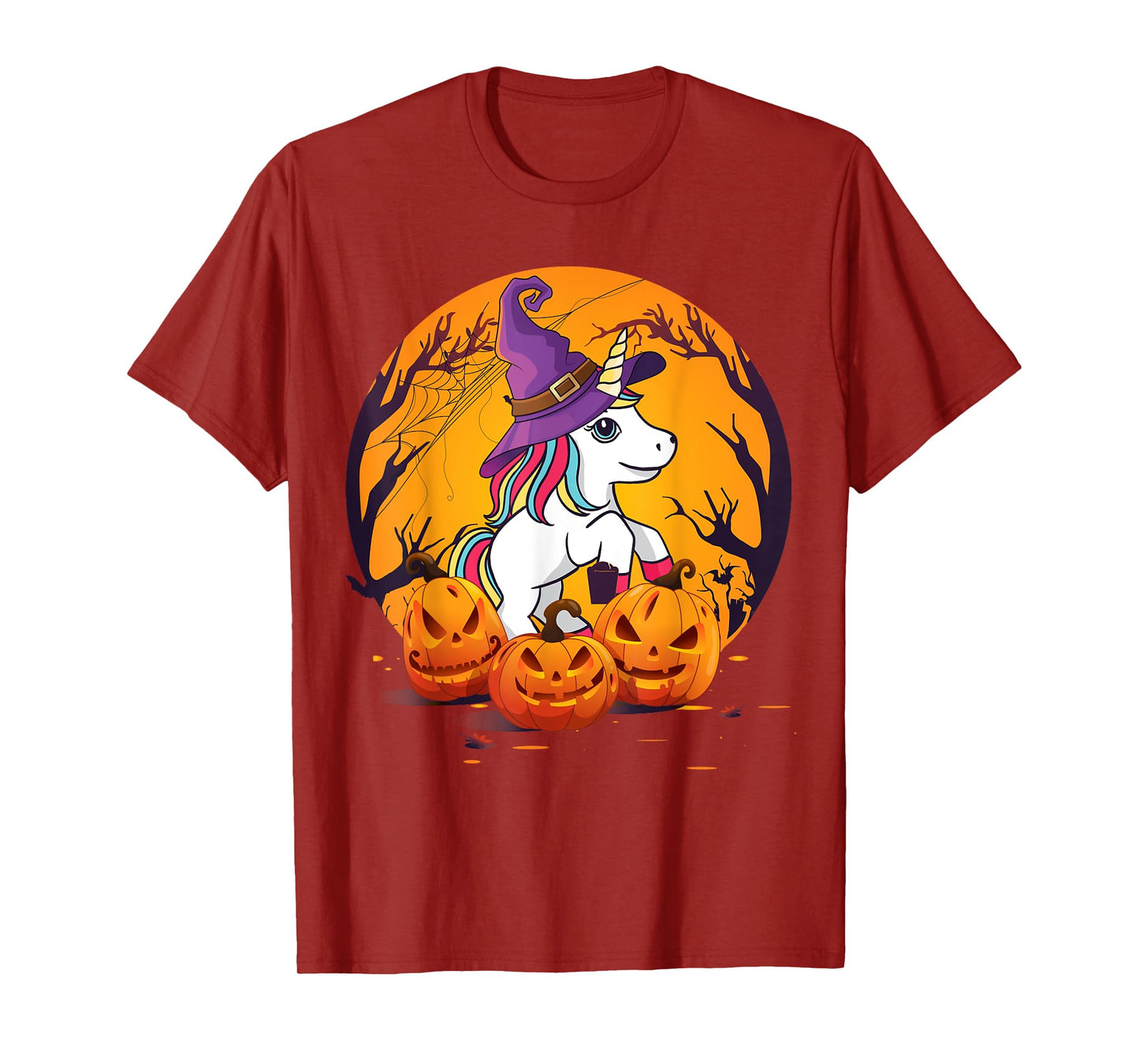 Fun Halloween Shirt Girls Kids Witchy Unicorn Halloween T-Shirt