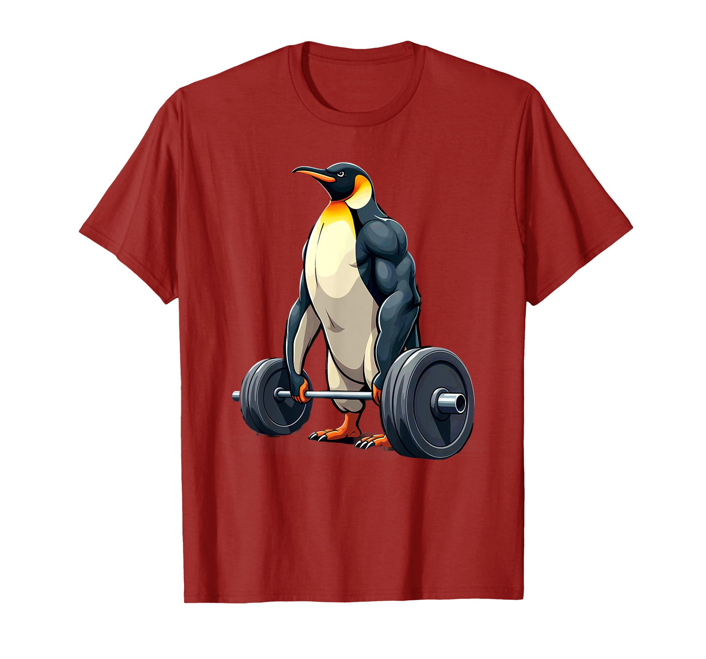 Fitness Penguin Gymer Bodybuilder Workout Gym T-Shirt, Adults, Unisex, Short Sleeve, T-Shirt, Black, Small