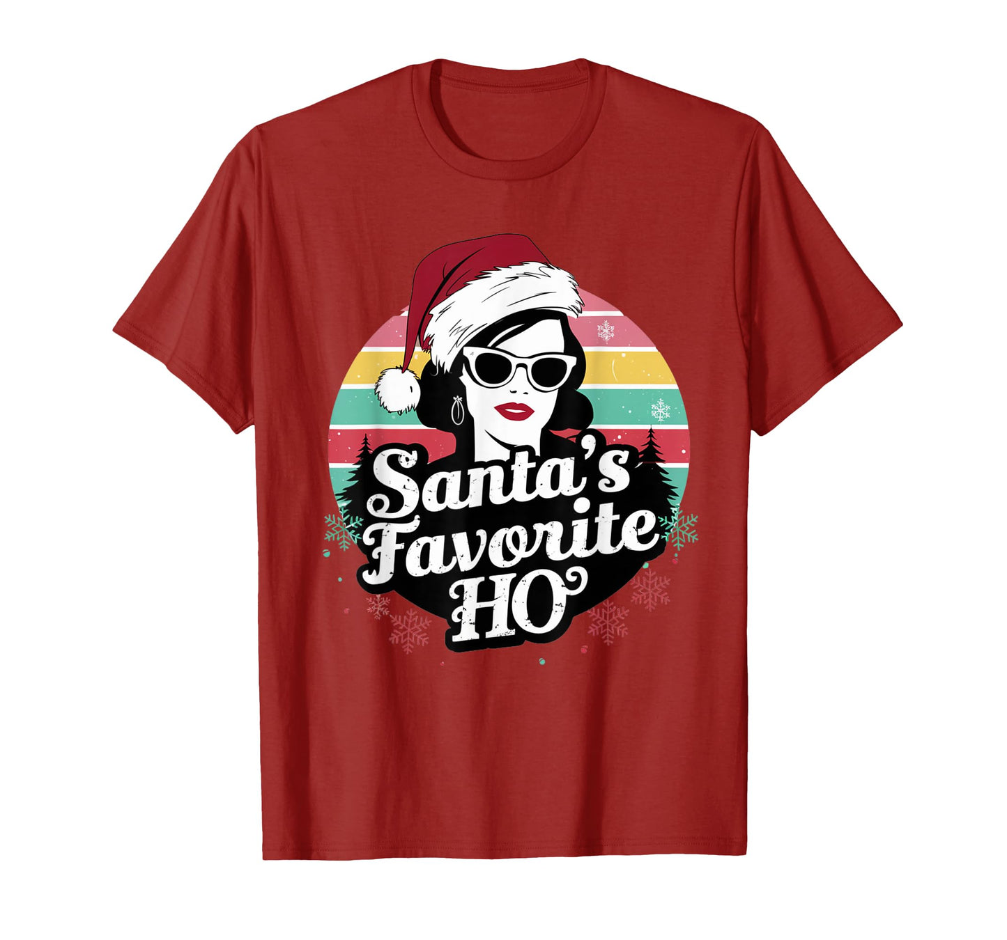 Retro Santas Favorite Ho Inappropriate Christmas for Women T-Shirt