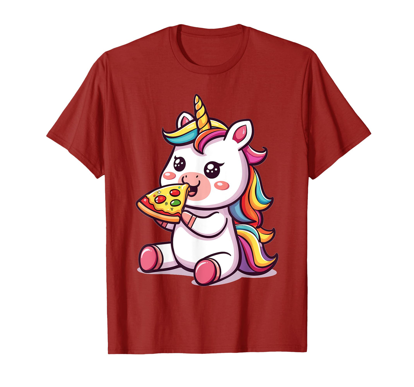 Funny Unicorn eating Pizza Graphic T-Shirt