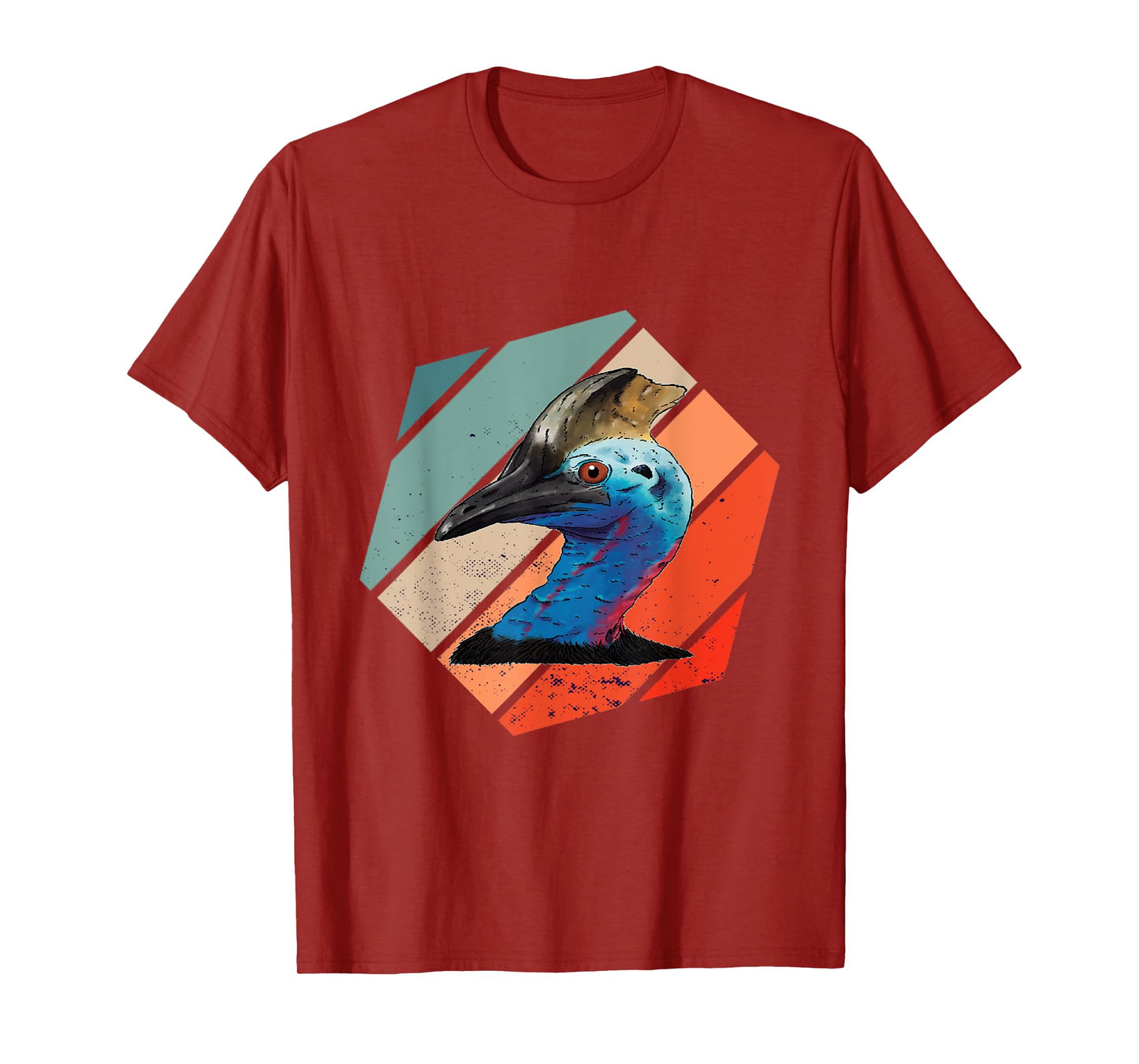 Cassowary Dino Bird Cassowary Bird Casque Hexa Vintage Retro T-Shirt