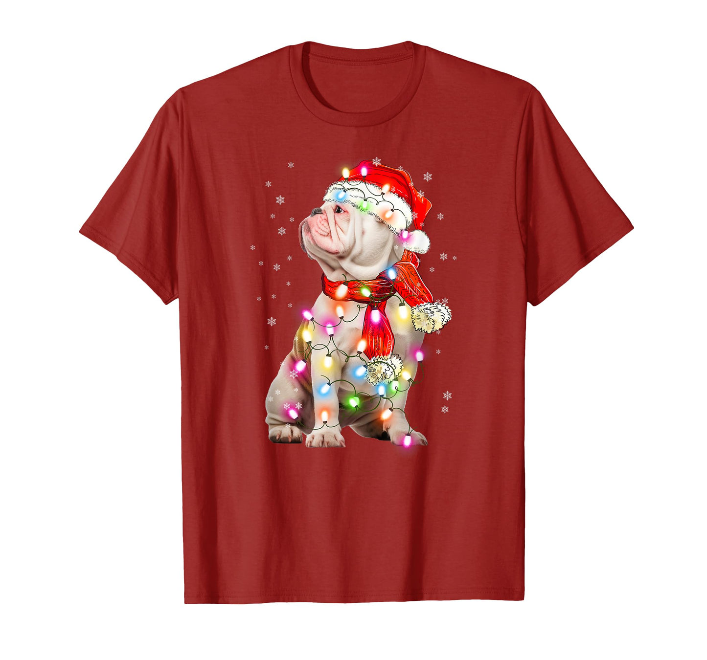 English Bulldog Dog Santa Clause Hat Xmas Christmas T-Shirt