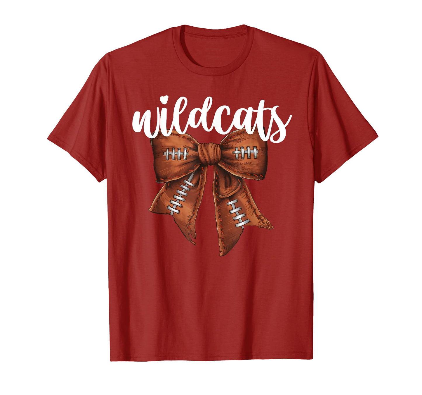 Wildcats Football Bow School Spirit Team Mascot Game Night T-Shirt