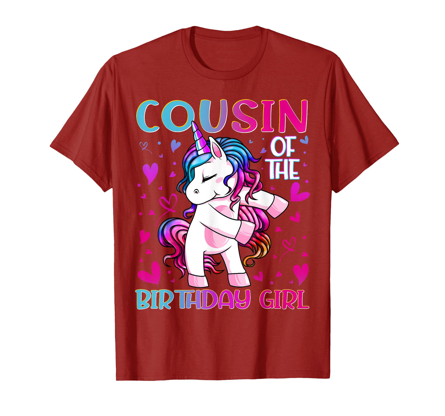 Cousin of the Birthday Girl Flossing Unicorn Cousin Gifts T-Shirt