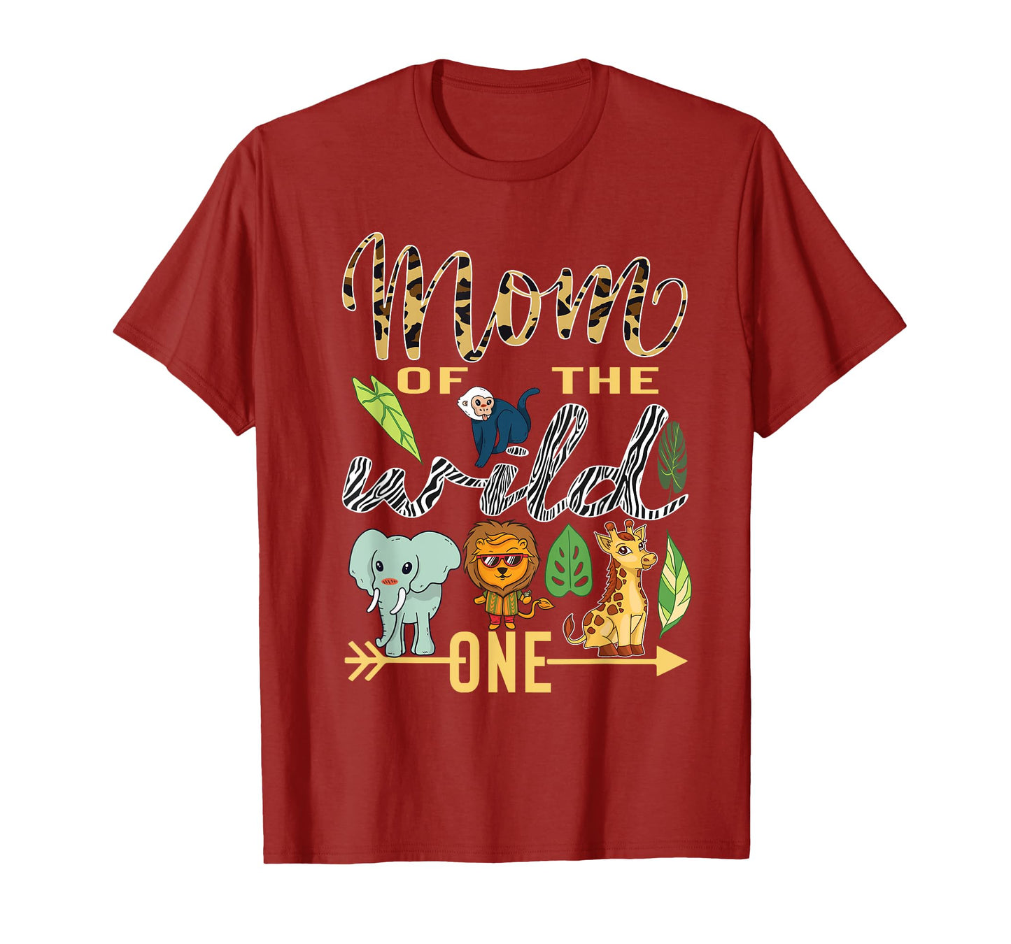 Mom Of The Wild One Zoo Mother Birthday Safari Jungle Animal T-Shirt