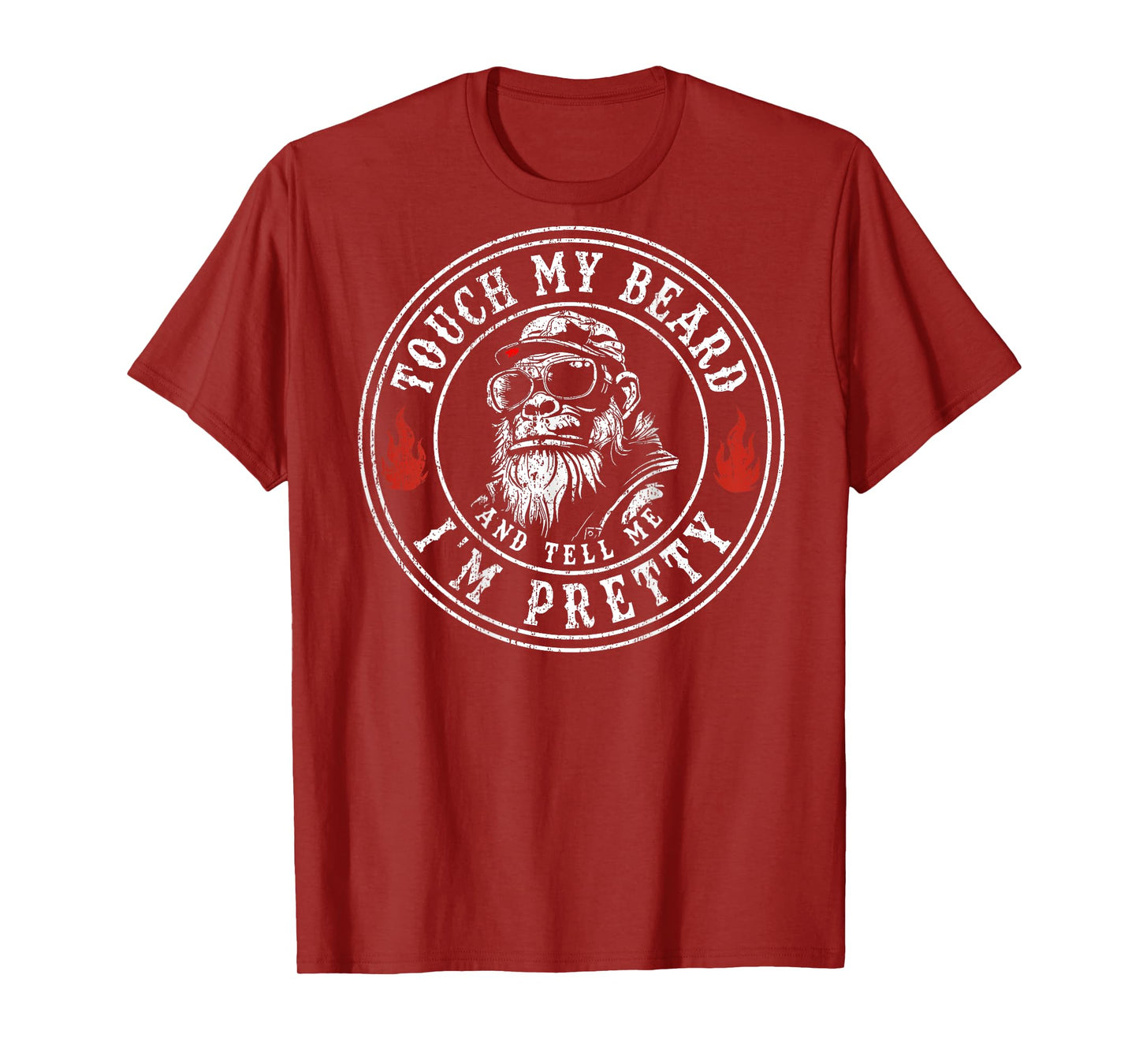 (On Back) Touch My Beard and Tell Me I'm Pretty Monkey Men T-Shirt