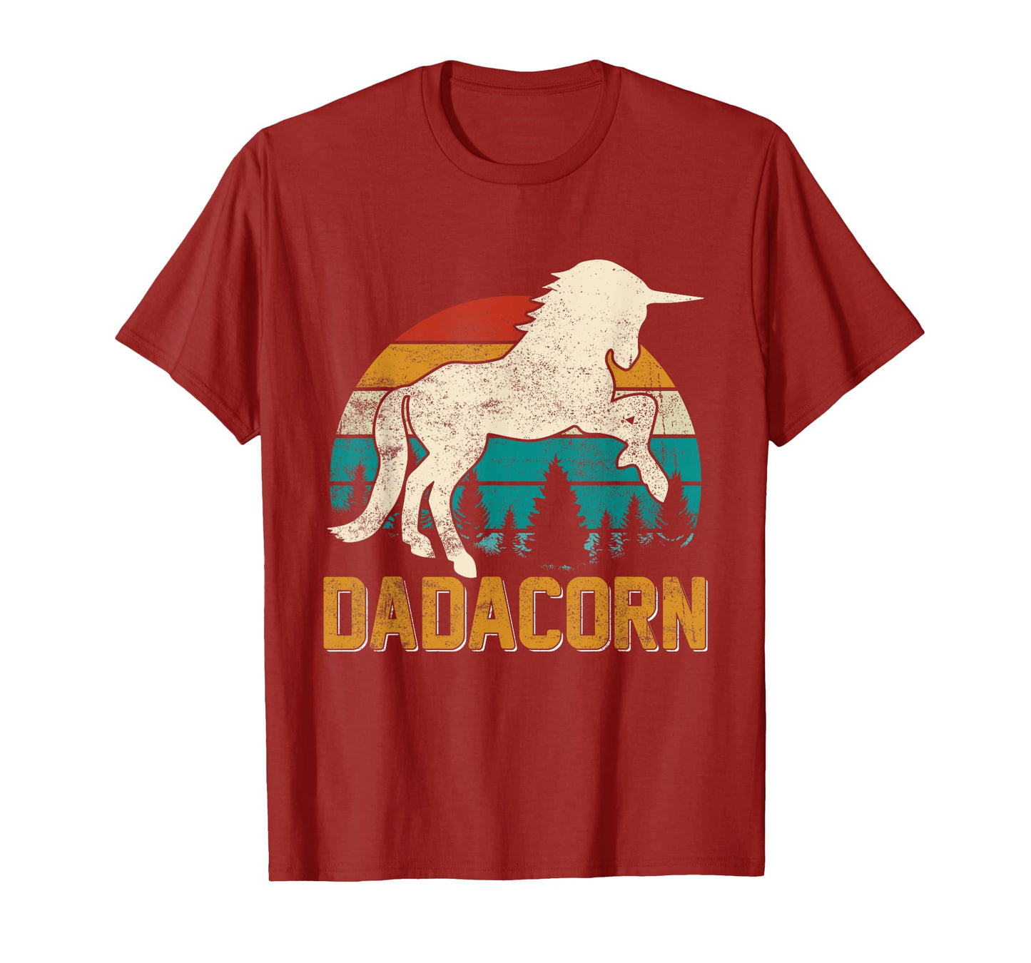Dadacorn Funny Dad Unicorn Mens Daddy Papa Grandpa Daughters T-Shirt