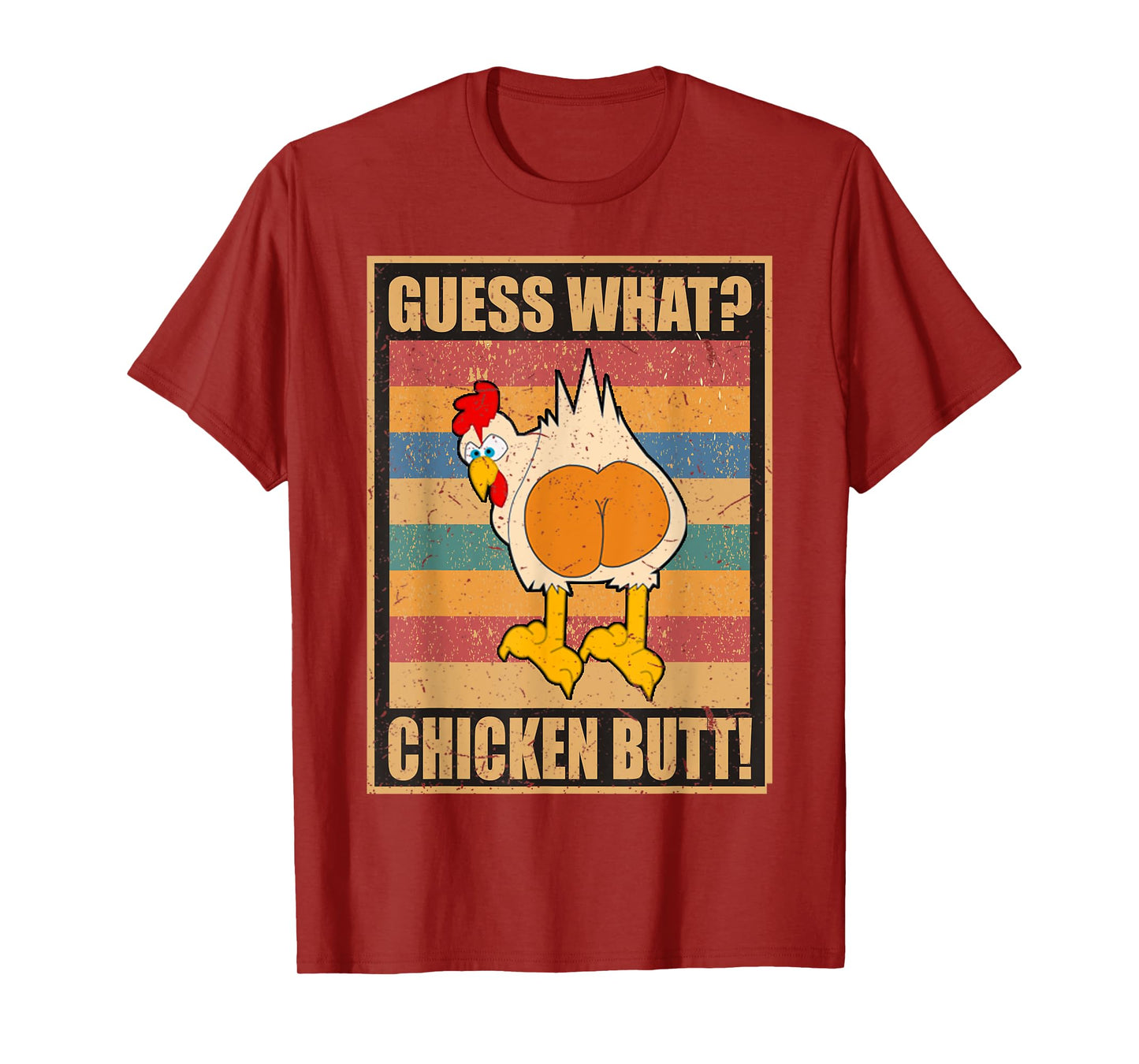 Guess What Chicken Butt Funny White Design Jokes Joking Gift T-Shirt