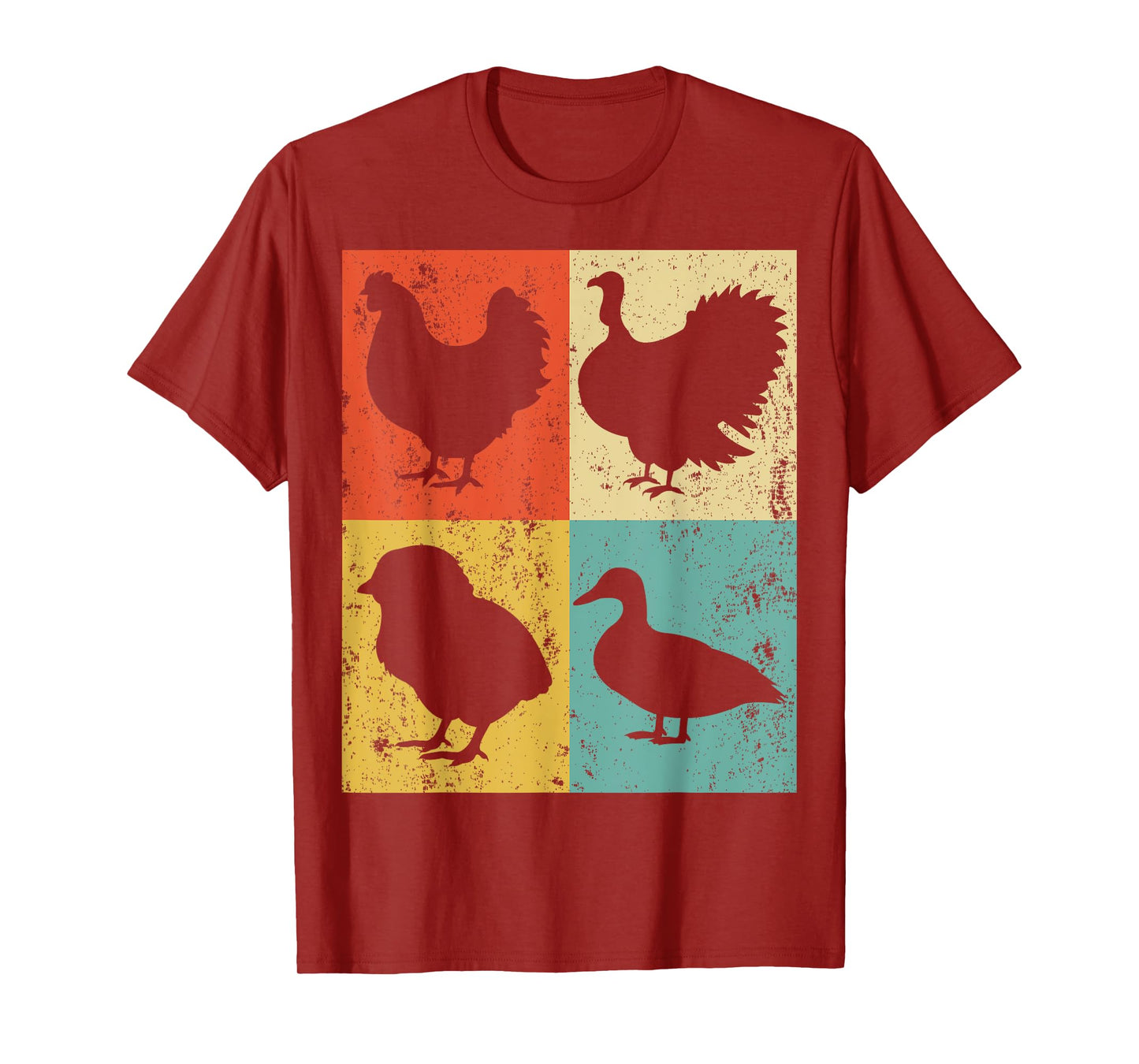 Vintage Retro Chicken Chick Duck Turkey Animal Farm Birthday T-Shirt
