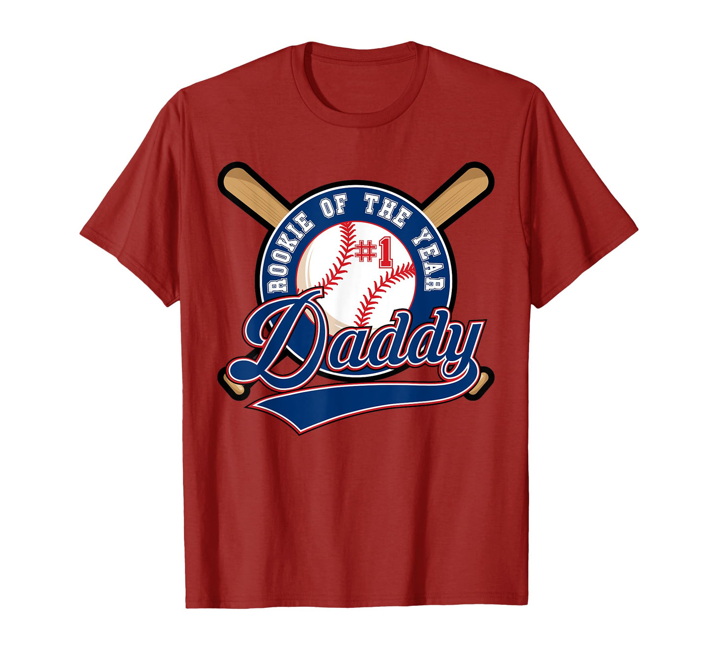 Daddy of Rookie of Year 1st Birthday Baseball Theme Matching T-Shirt