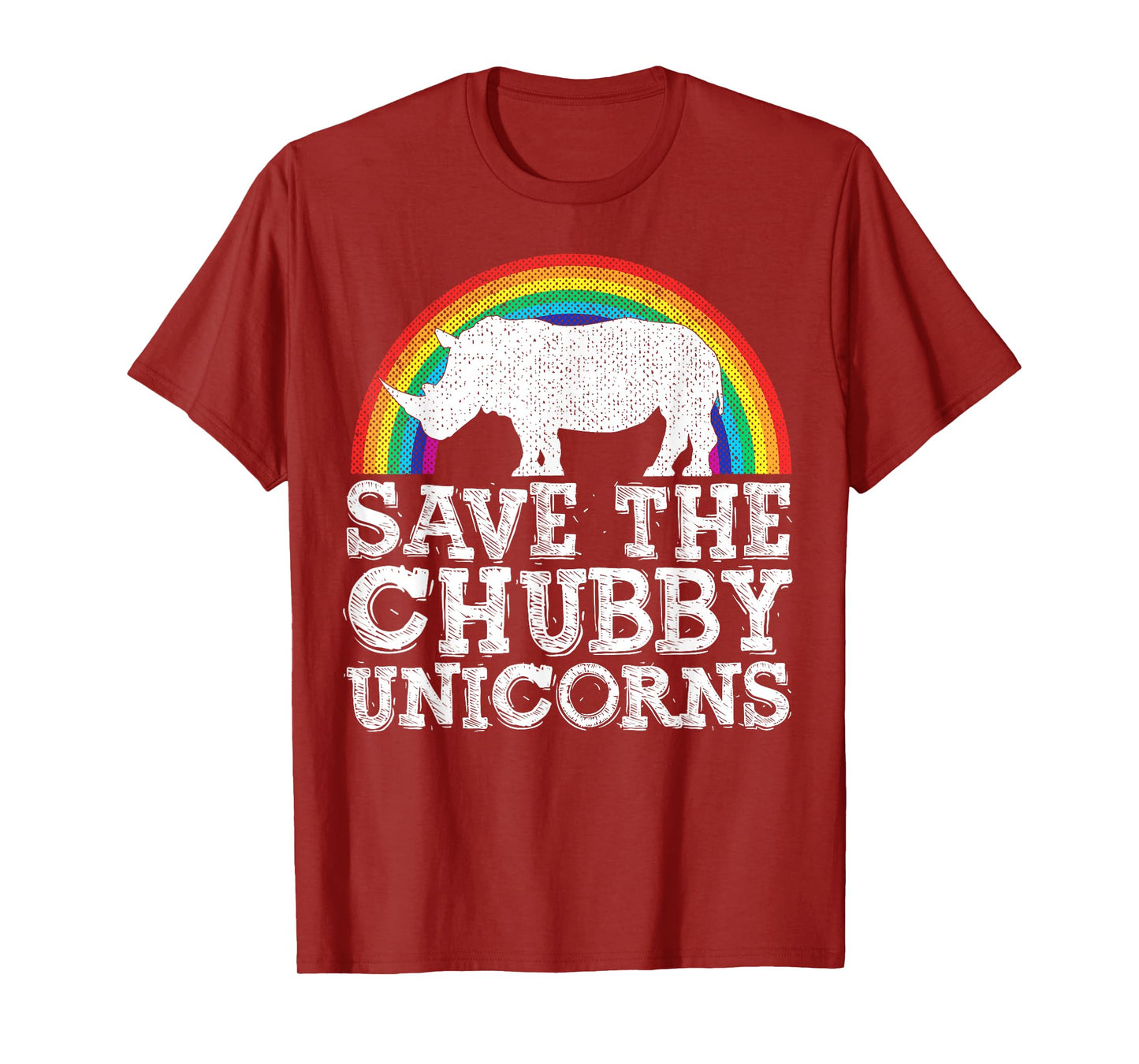 SAVE THE CHUBBY UNICORNS Gift Rhino Conservation Rainbow T-Shirt