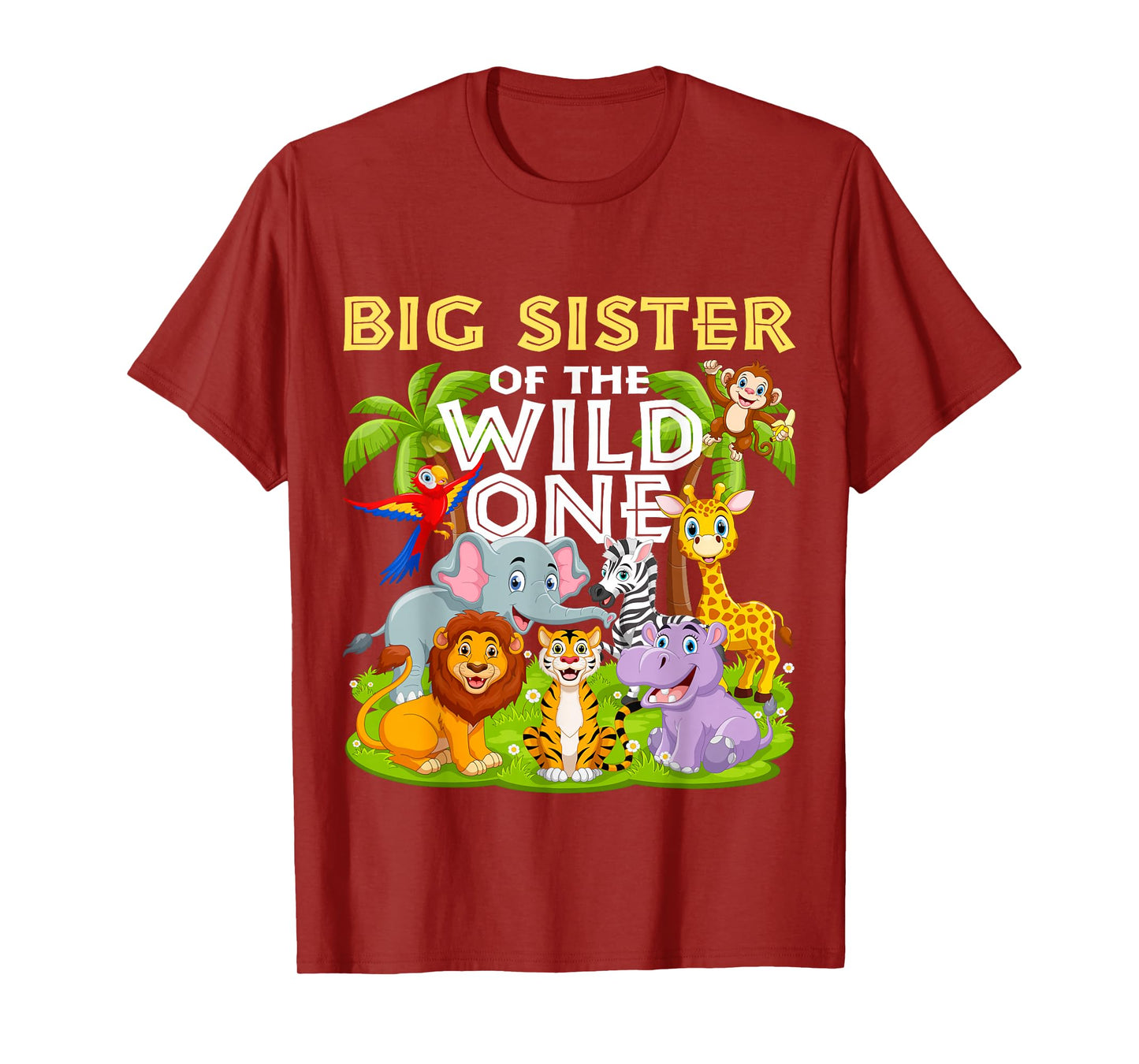 Big Sister Of The Wild One Birthday Zoo Animal Safari Jungle T-Shirt